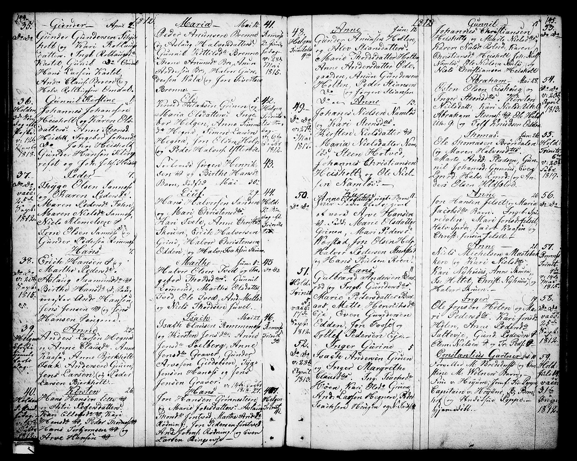 Holla kirkebøker, AV/SAKO-A-272/F/Fa/L0002: Parish register (official) no. 2, 1779-1814, p. 144-145