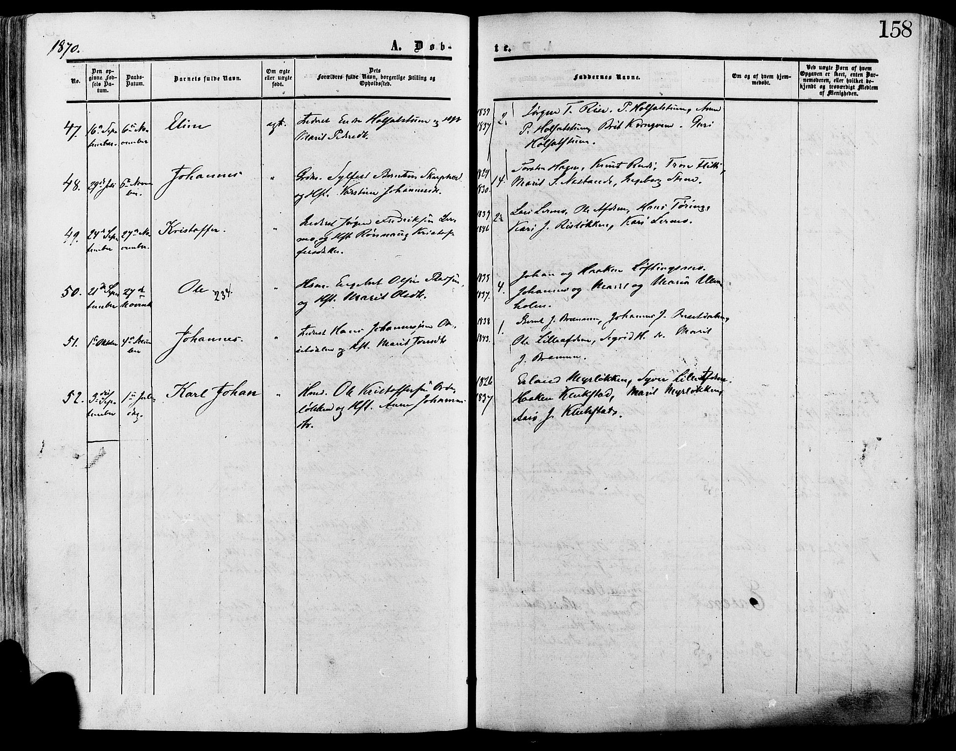 Lesja prestekontor, SAH/PREST-068/H/Ha/Haa/L0008: Parish register (official) no. 8, 1854-1880, p. 158