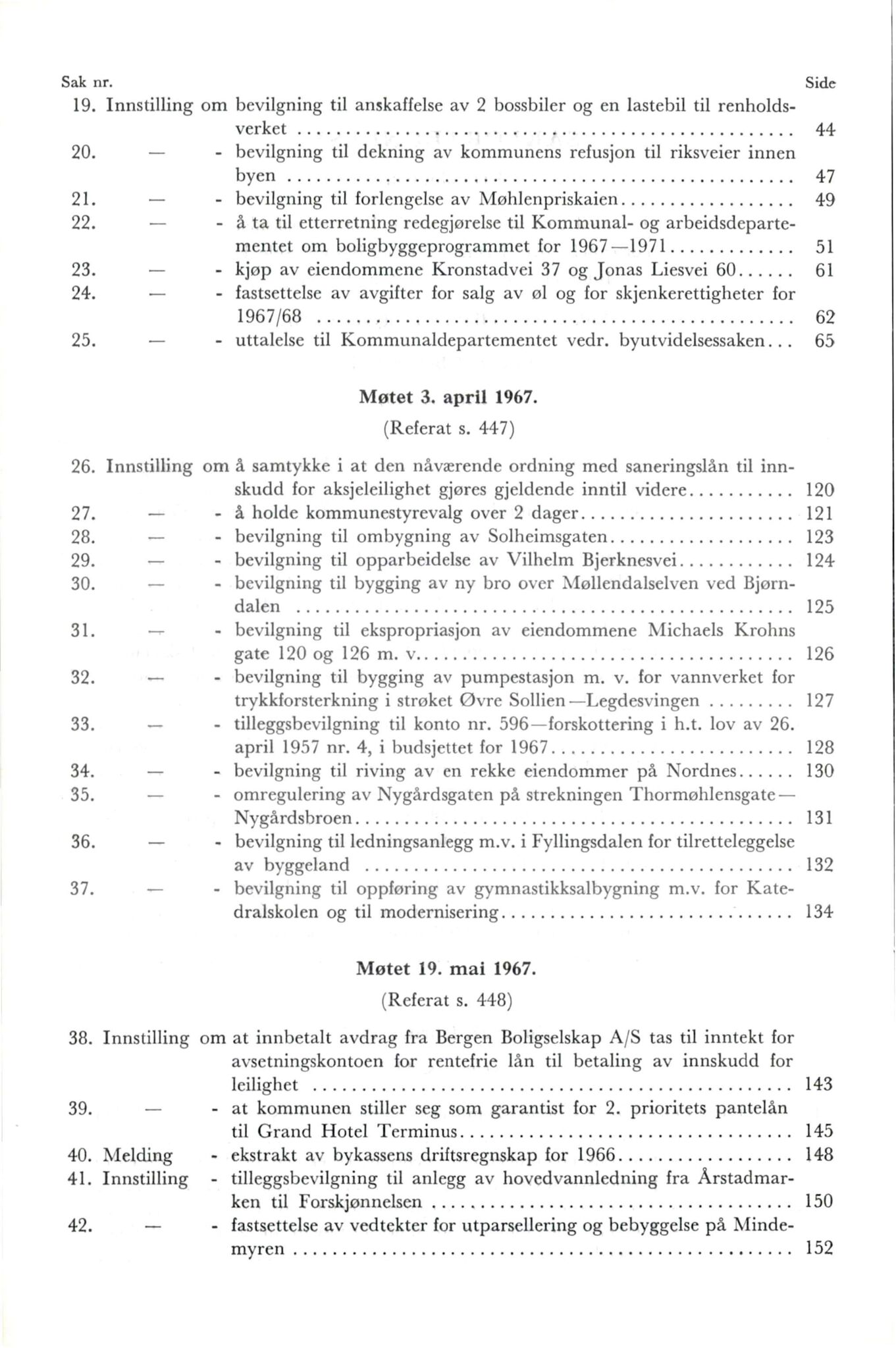 Bergen kommune. Formannskapet, BBA/A-0003/Ad/L0194: Bergens Kommuneforhandlinger, bind I, 1967