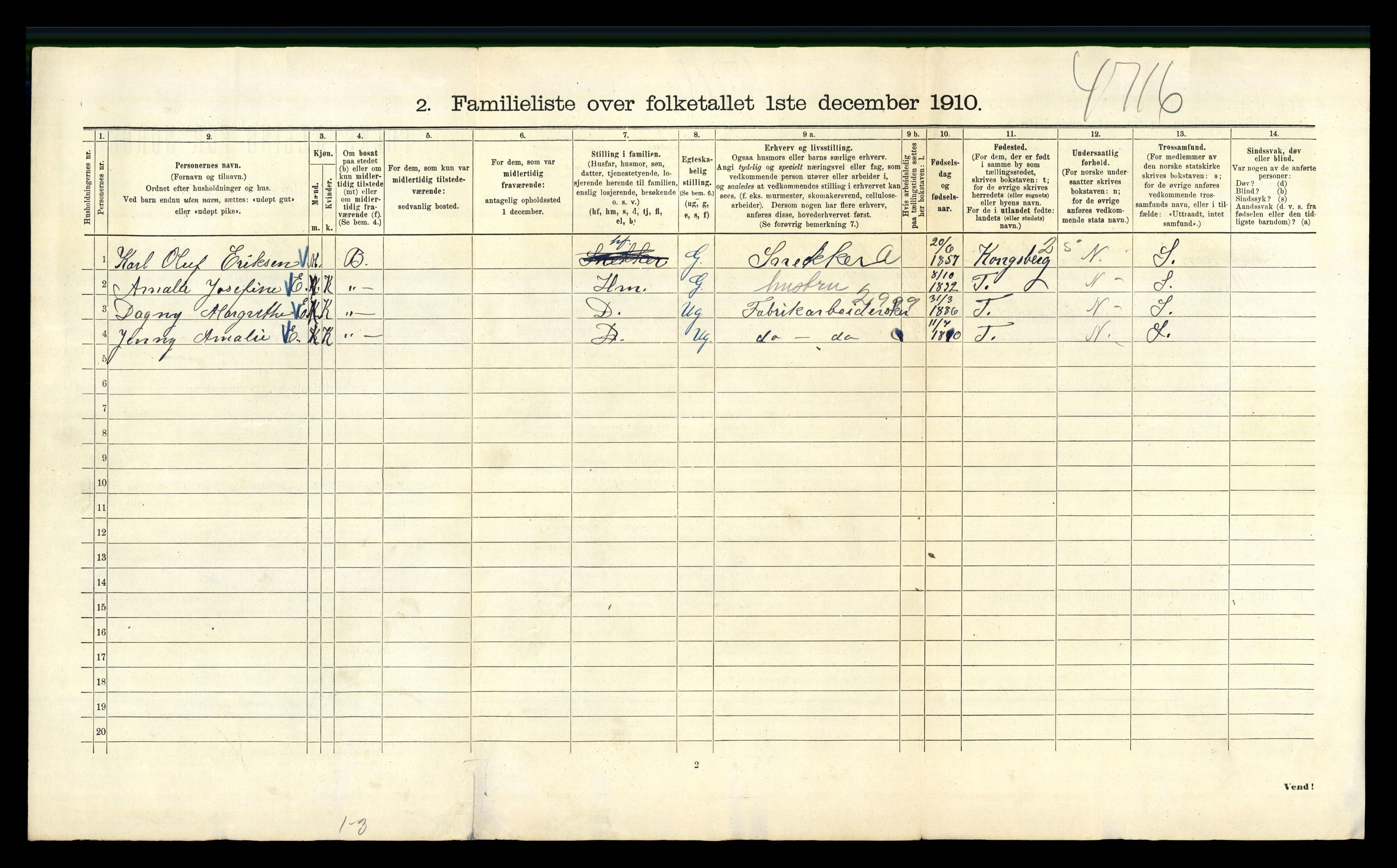 RA, 1910 census for Kristiania, 1910, p. 36654