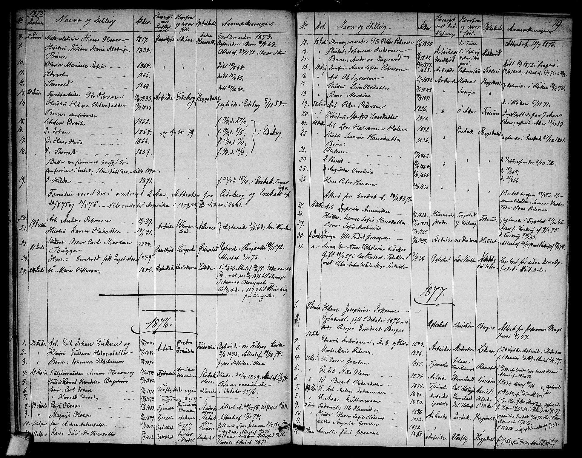 Asker prestekontor Kirkebøker, SAO/A-10256a/F/Fa/L0012: Parish register (official) no. I 12, 1825-1878, p. 19
