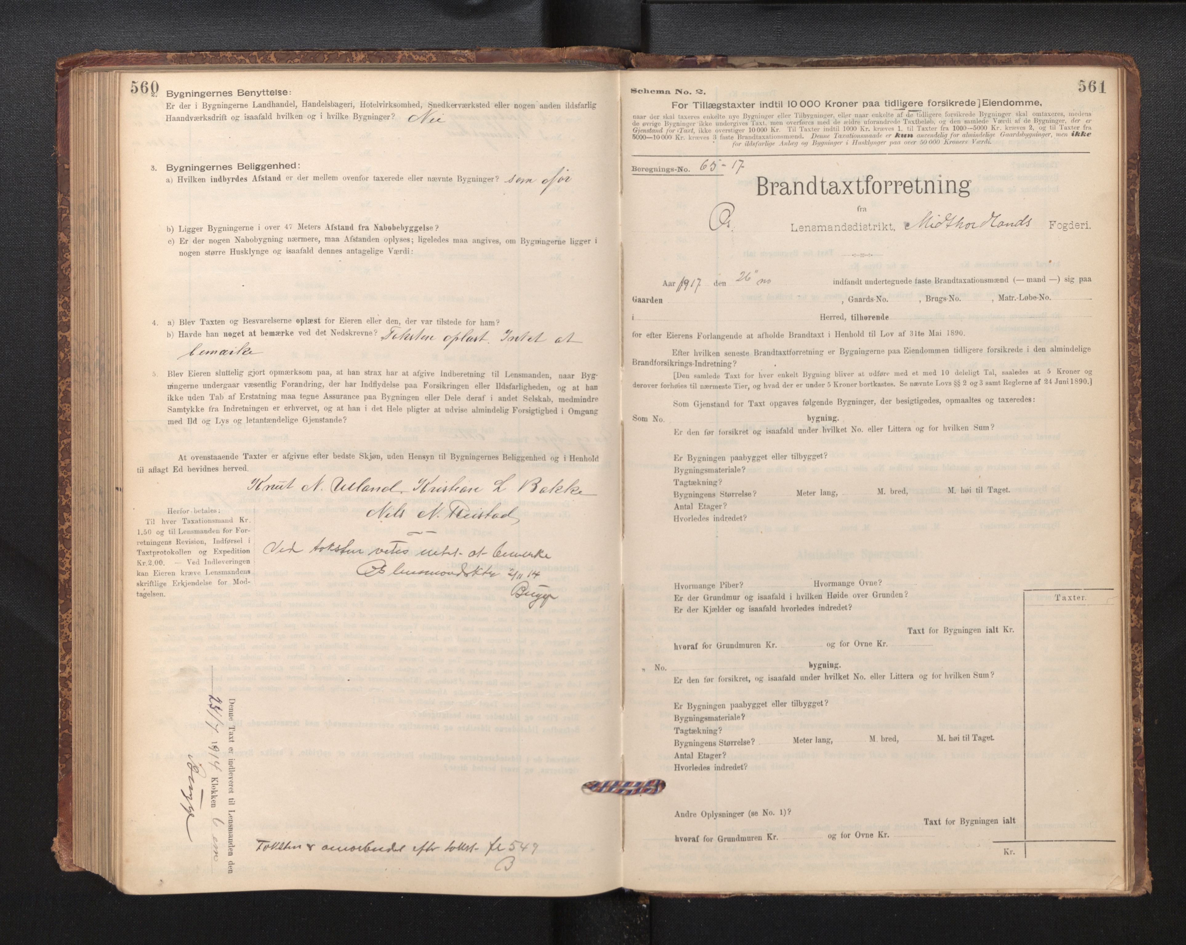Lensmannen i Os, SAB/A-34101/0012/L0008: Branntakstprotokoll, skjematakst, 1894-1915, p. 560-561