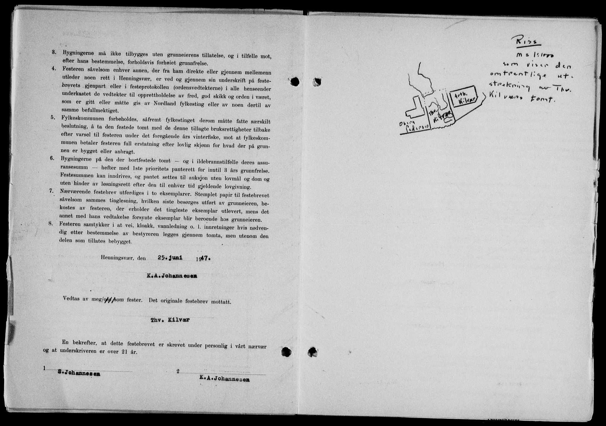 Lofoten sorenskriveri, SAT/A-0017/1/2/2C/L0016a: Mortgage book no. 16a, 1947-1947, Diary no: : 1073/1947