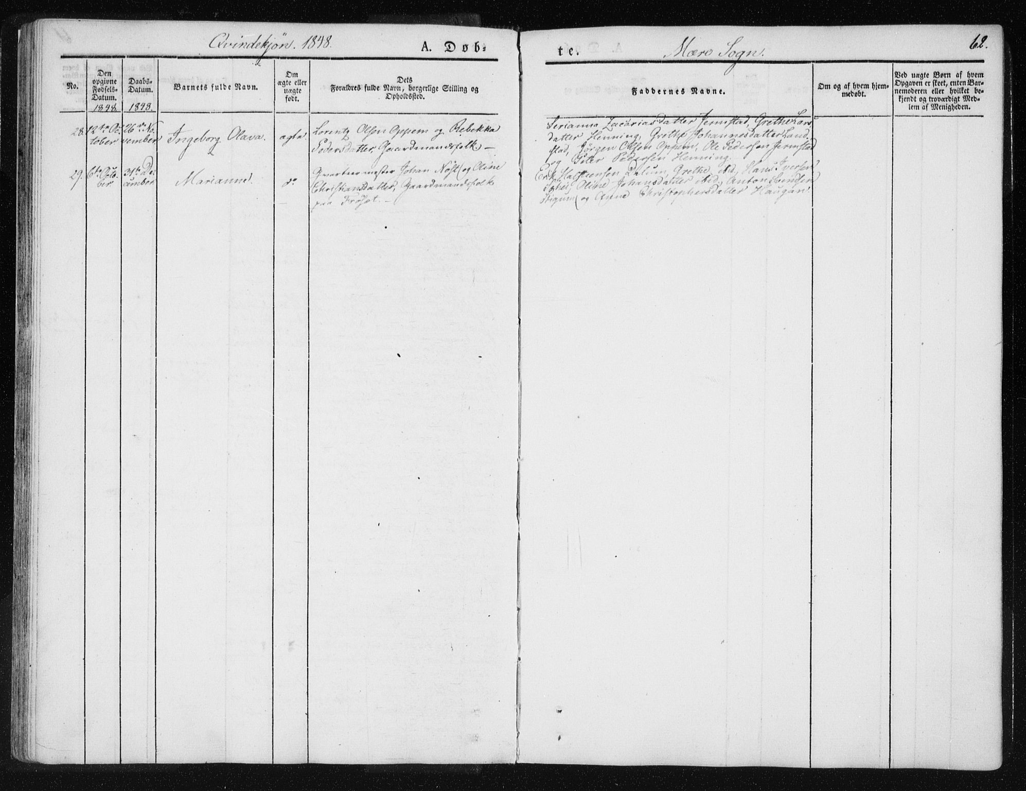 Ministerialprotokoller, klokkerbøker og fødselsregistre - Nord-Trøndelag, AV/SAT-A-1458/735/L0339: Parish register (official) no. 735A06 /1, 1836-1848, p. 62