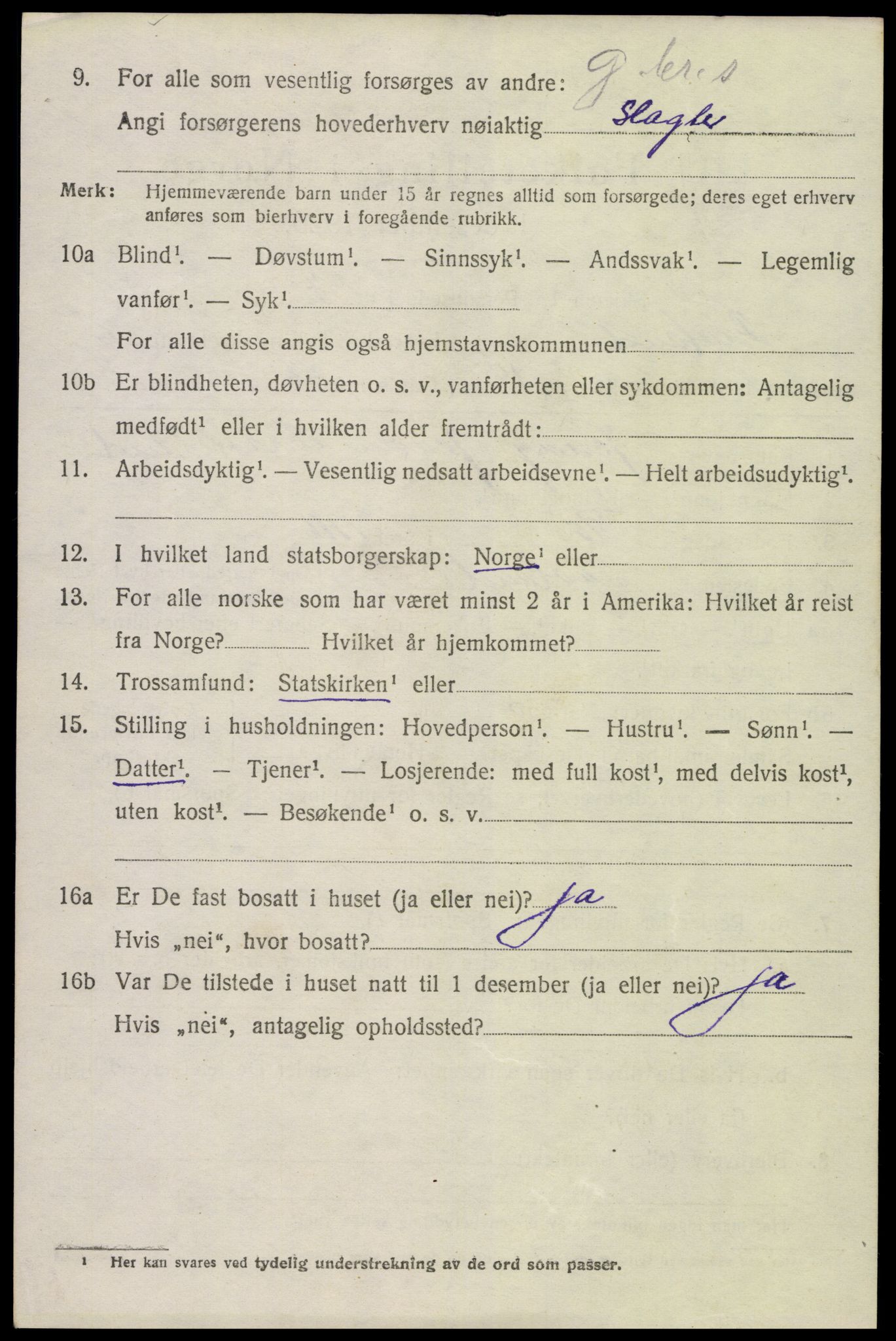 SAK, 1920 census for Froland, 1920, p. 4214