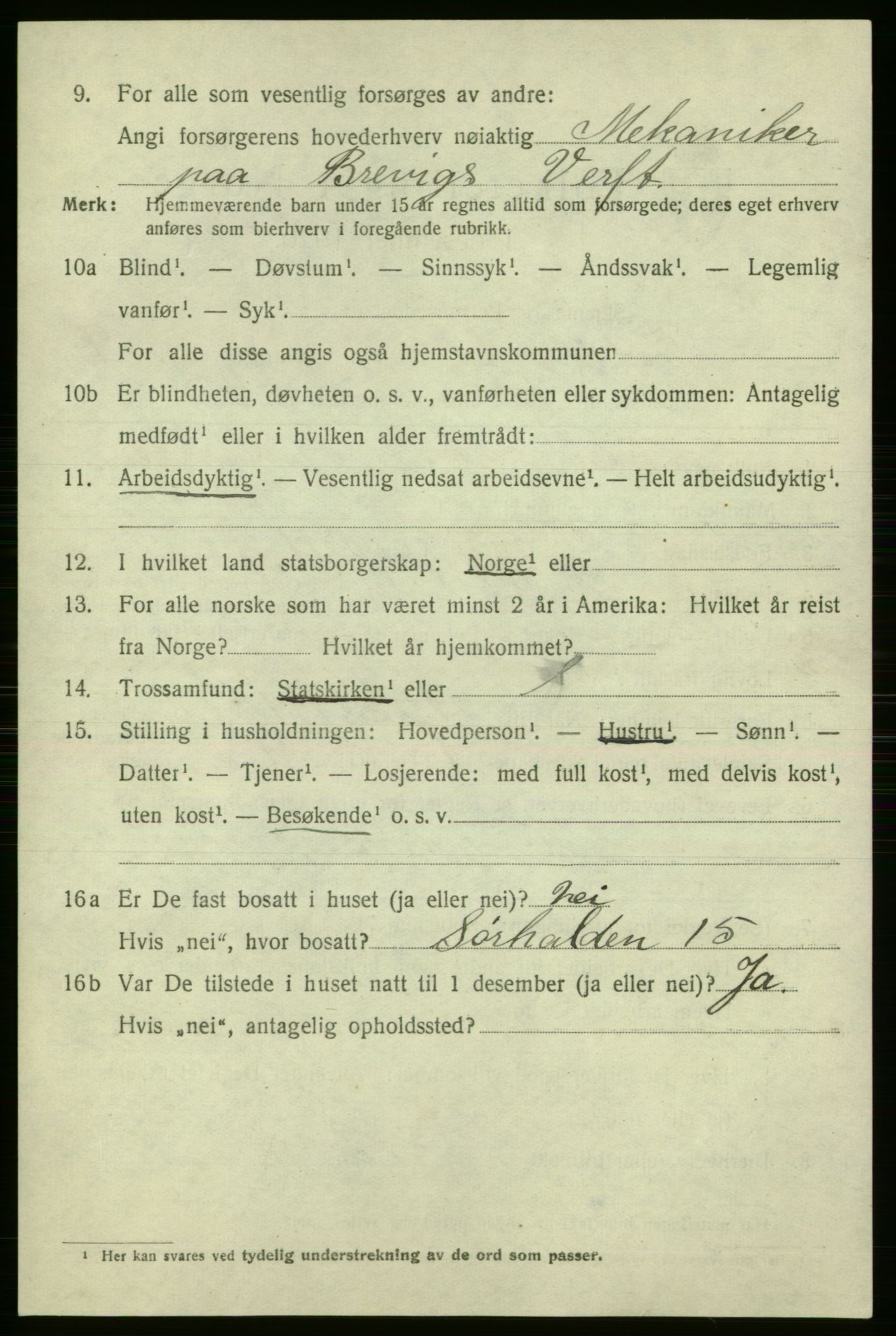 SAO, 1920 census for Fredrikshald, 1920, p. 16838