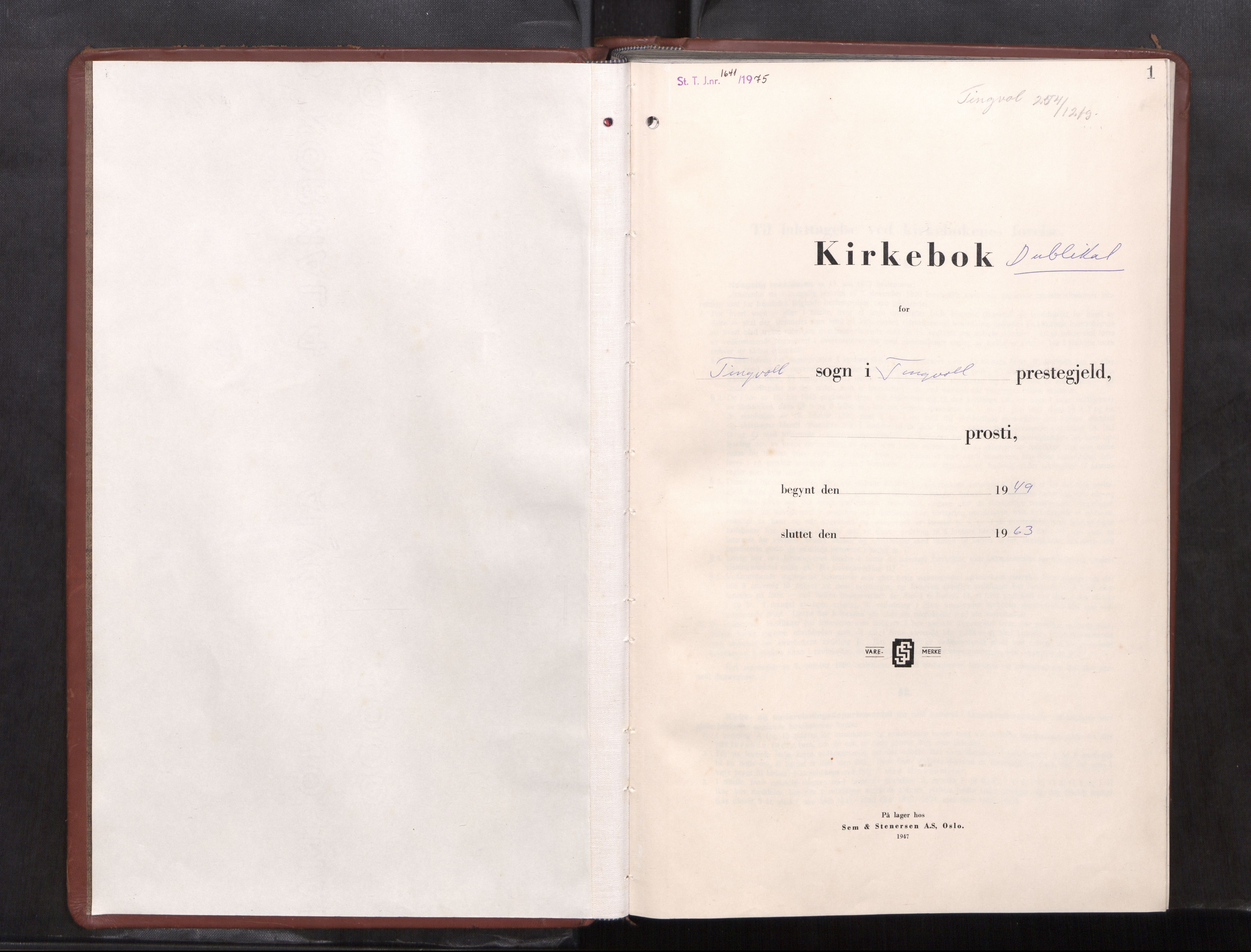 Ministerialprotokoller, klokkerbøker og fødselsregistre - Møre og Romsdal, AV/SAT-A-1454/586/L0997: Parish register (copy) no. 586---, 1949-1964, p. 1