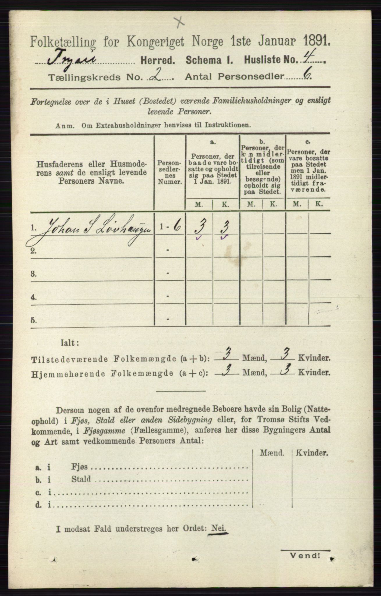 RA, 1891 census for 0428 Trysil, 1891, p. 658