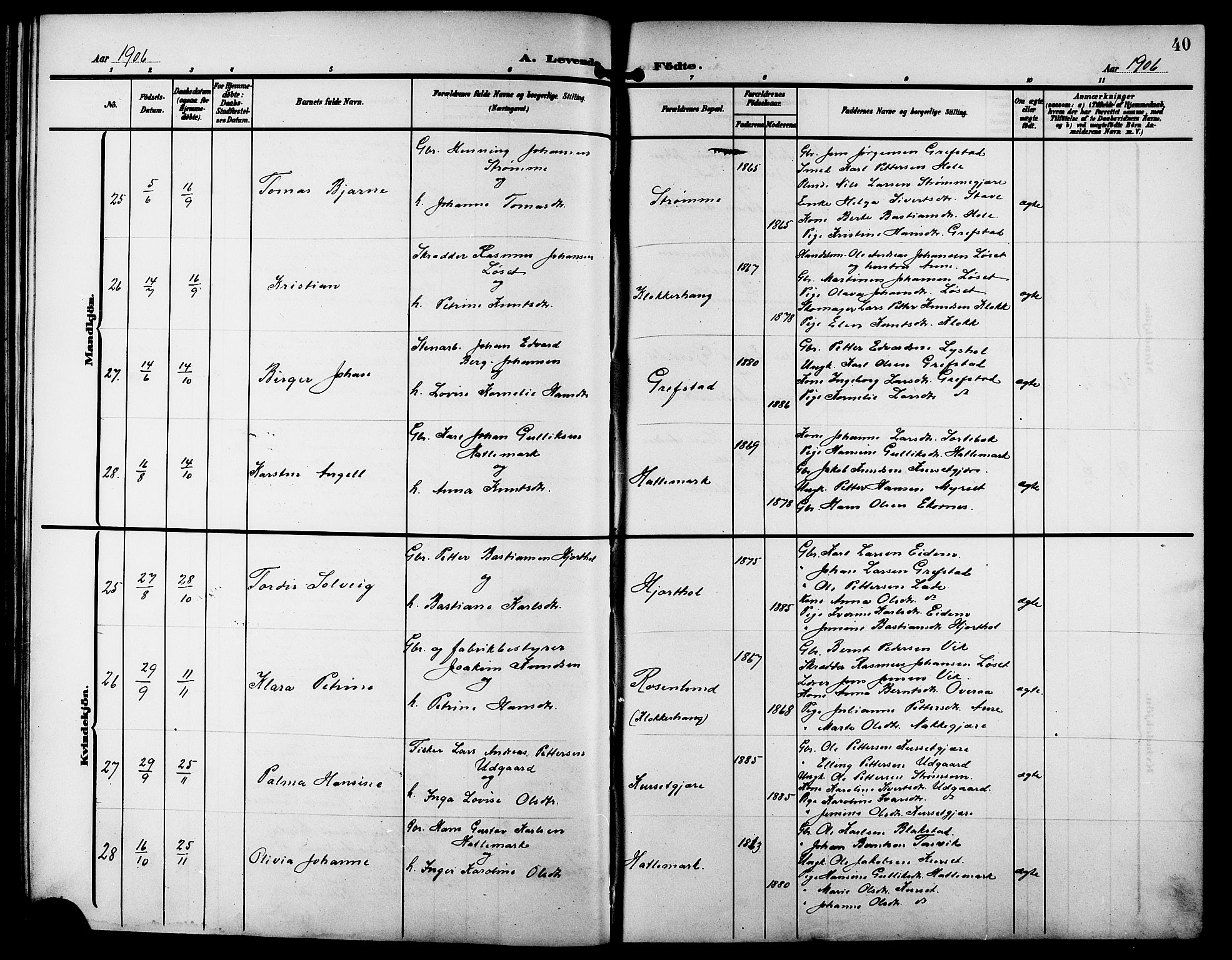 Ministerialprotokoller, klokkerbøker og fødselsregistre - Møre og Romsdal, AV/SAT-A-1454/523/L0341: Parish register (copy) no. 523C04, 1903-1916, p. 40