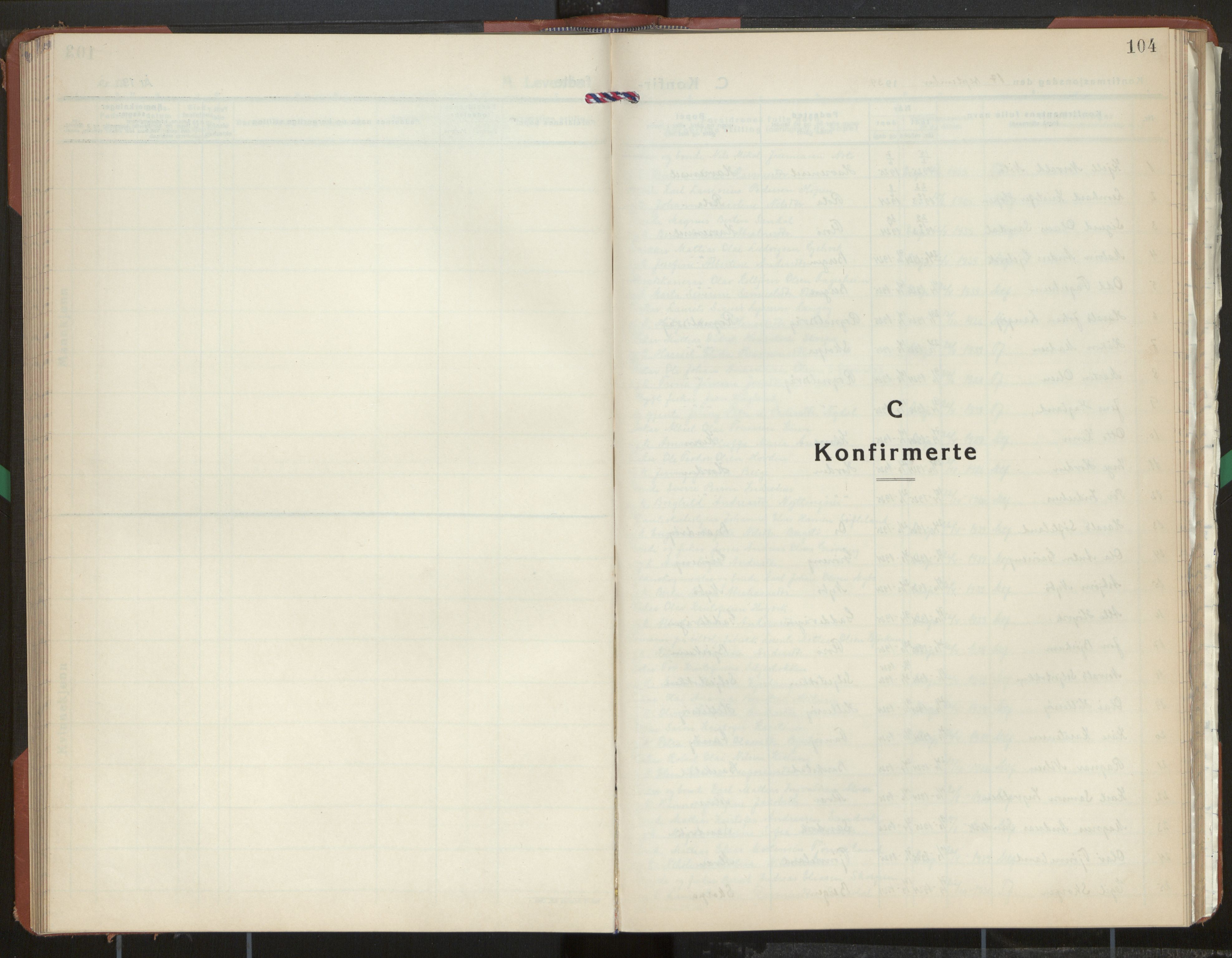 Kinn sokneprestembete, AV/SAB-A-80801/H/Hab/Haba/L0003: Parish register (copy) no. A 3, 1939-1960, p. 104