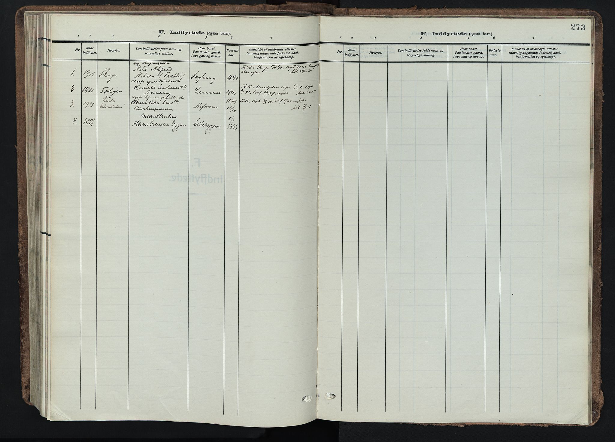 Tynset prestekontor, SAH/PREST-058/H/Ha/Haa/L0026: Parish register (official) no. 26, 1915-1929, p. 273