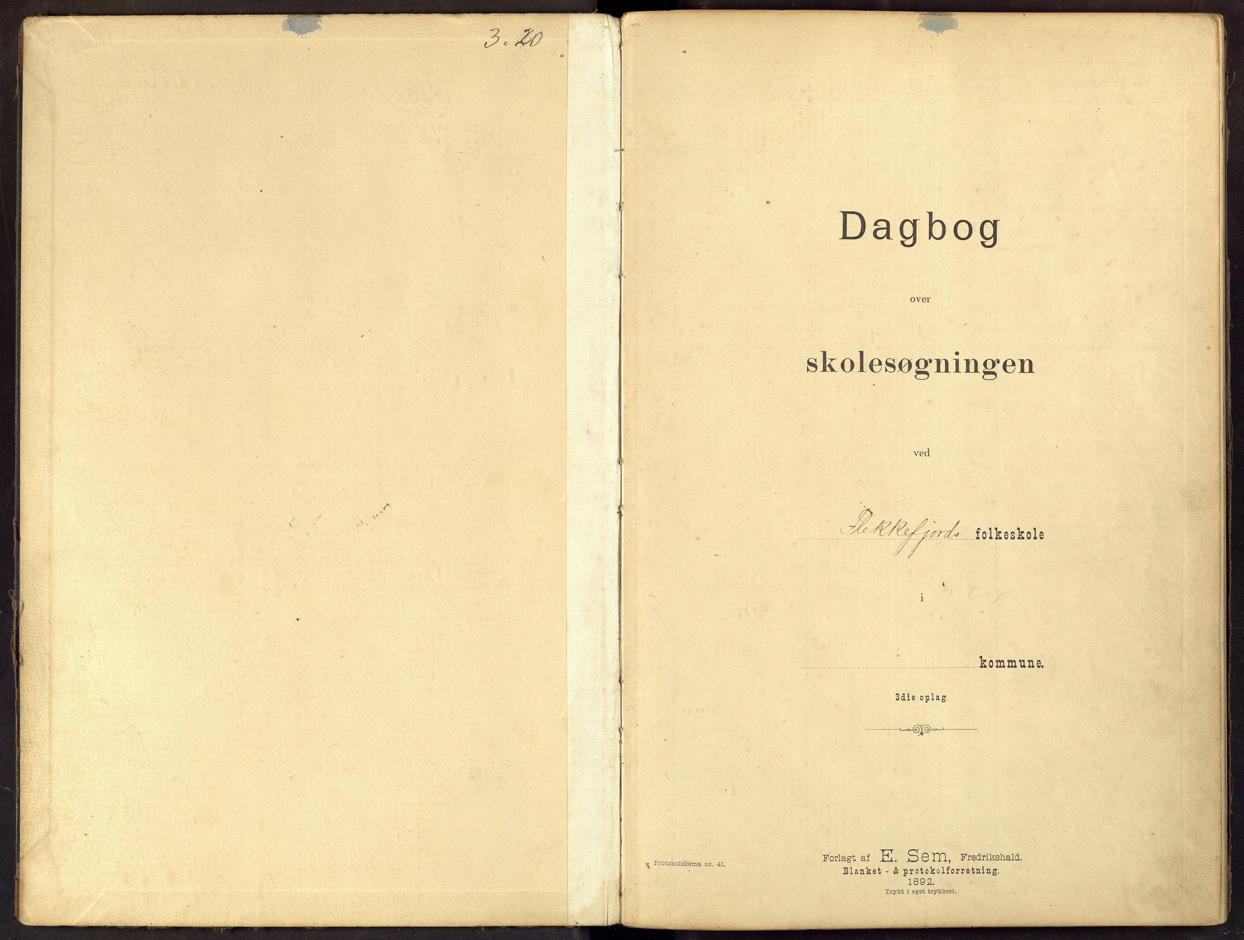 Flekkefjord By - Flekkefjord Folkeskole, ARKSOR/1004FG550/I/L0001: Dagbok, 1896-1915