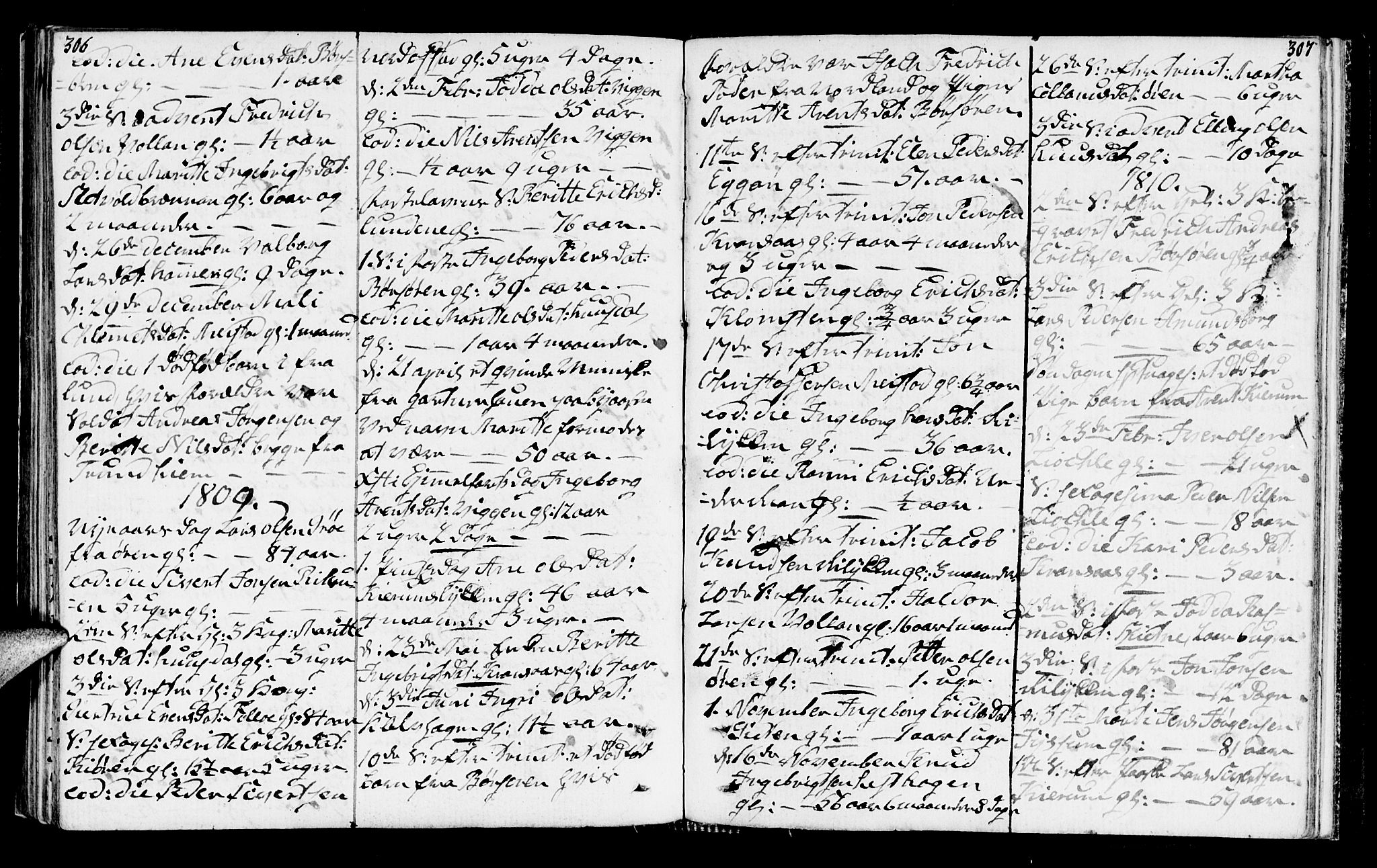 Ministerialprotokoller, klokkerbøker og fødselsregistre - Sør-Trøndelag, SAT/A-1456/665/L0769: Parish register (official) no. 665A04, 1803-1816, p. 306-307