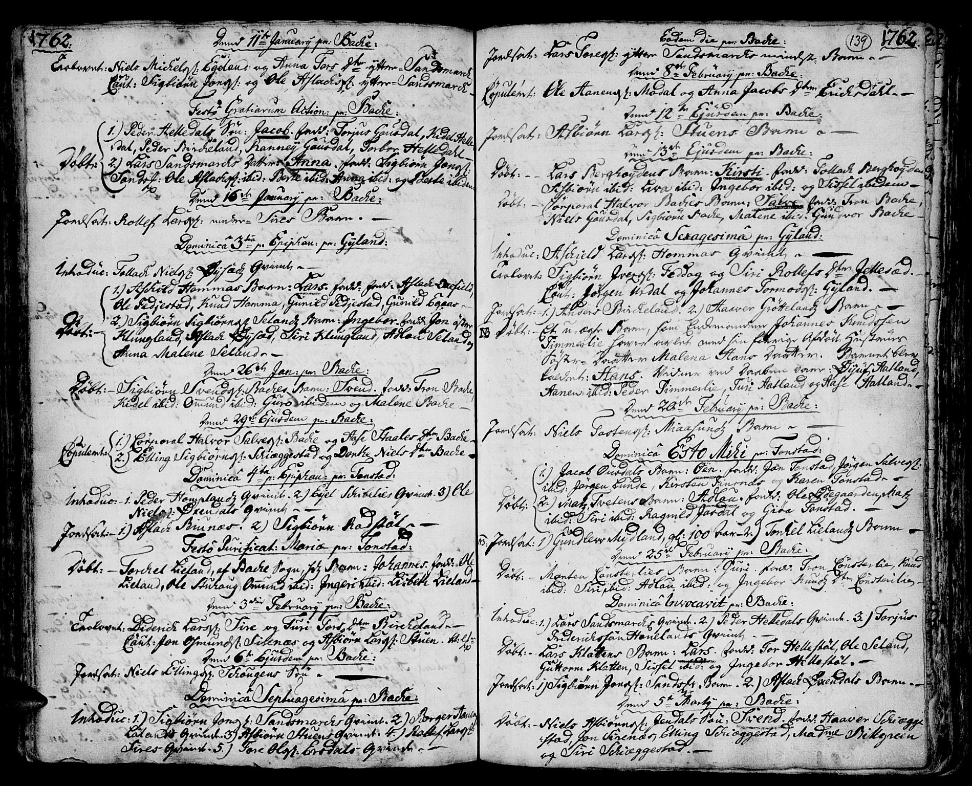 Bakke sokneprestkontor, AV/SAK-1111-0002/F/Fa/Faa/L0001: Parish register (official) no. A 1, 1741-1780, p. 139