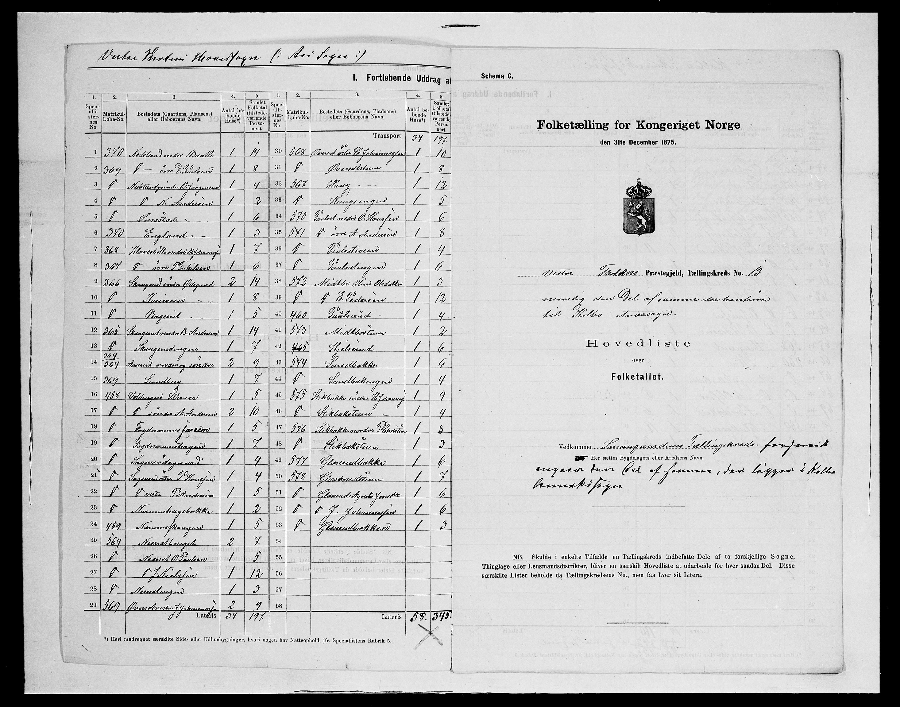 SAH, 1875 census for 0529P Vestre Toten, 1875, p. 71