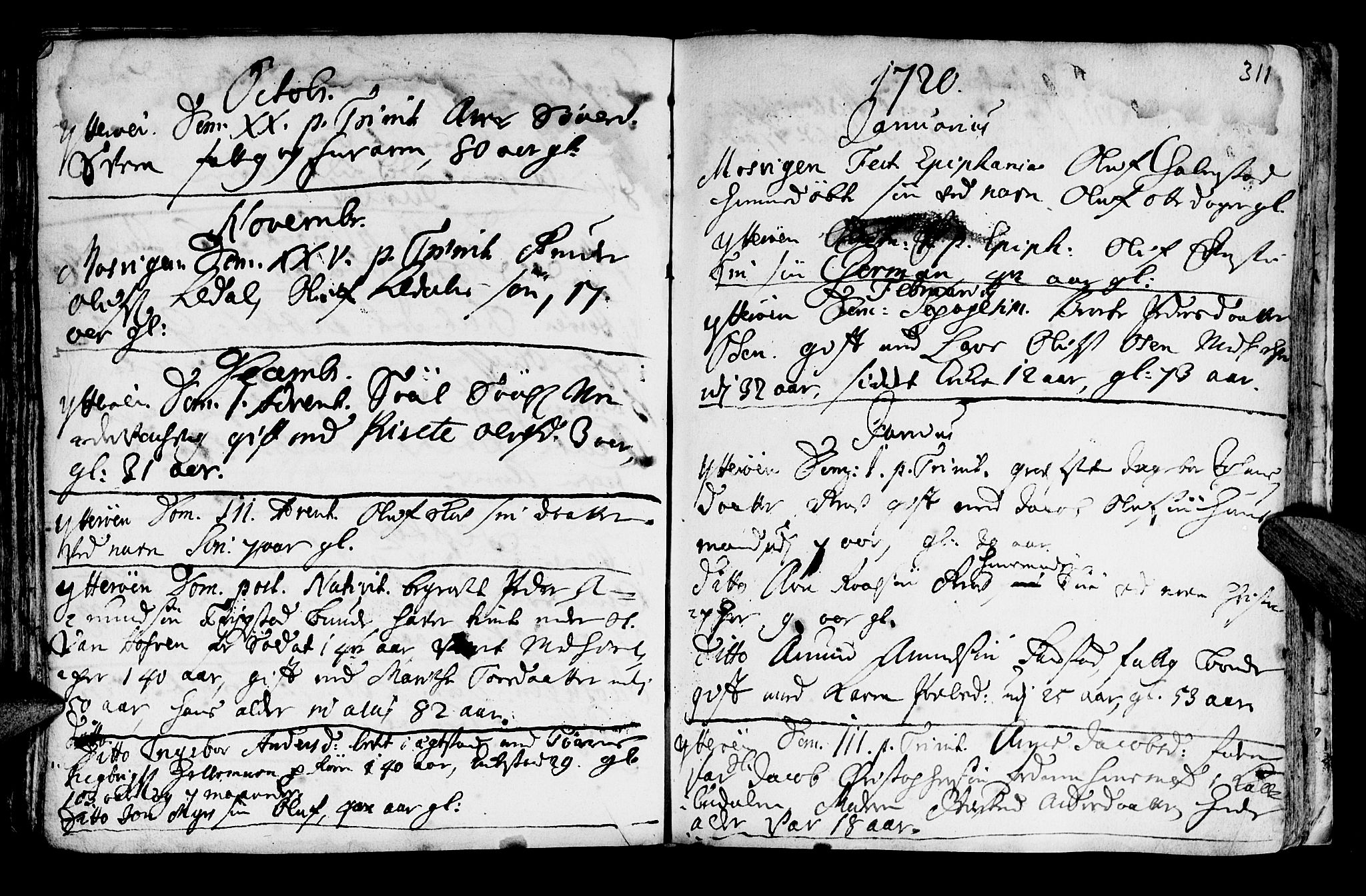 Ministerialprotokoller, klokkerbøker og fødselsregistre - Nord-Trøndelag, SAT/A-1458/722/L0215: Parish register (official) no. 722A02, 1718-1755, p. 311