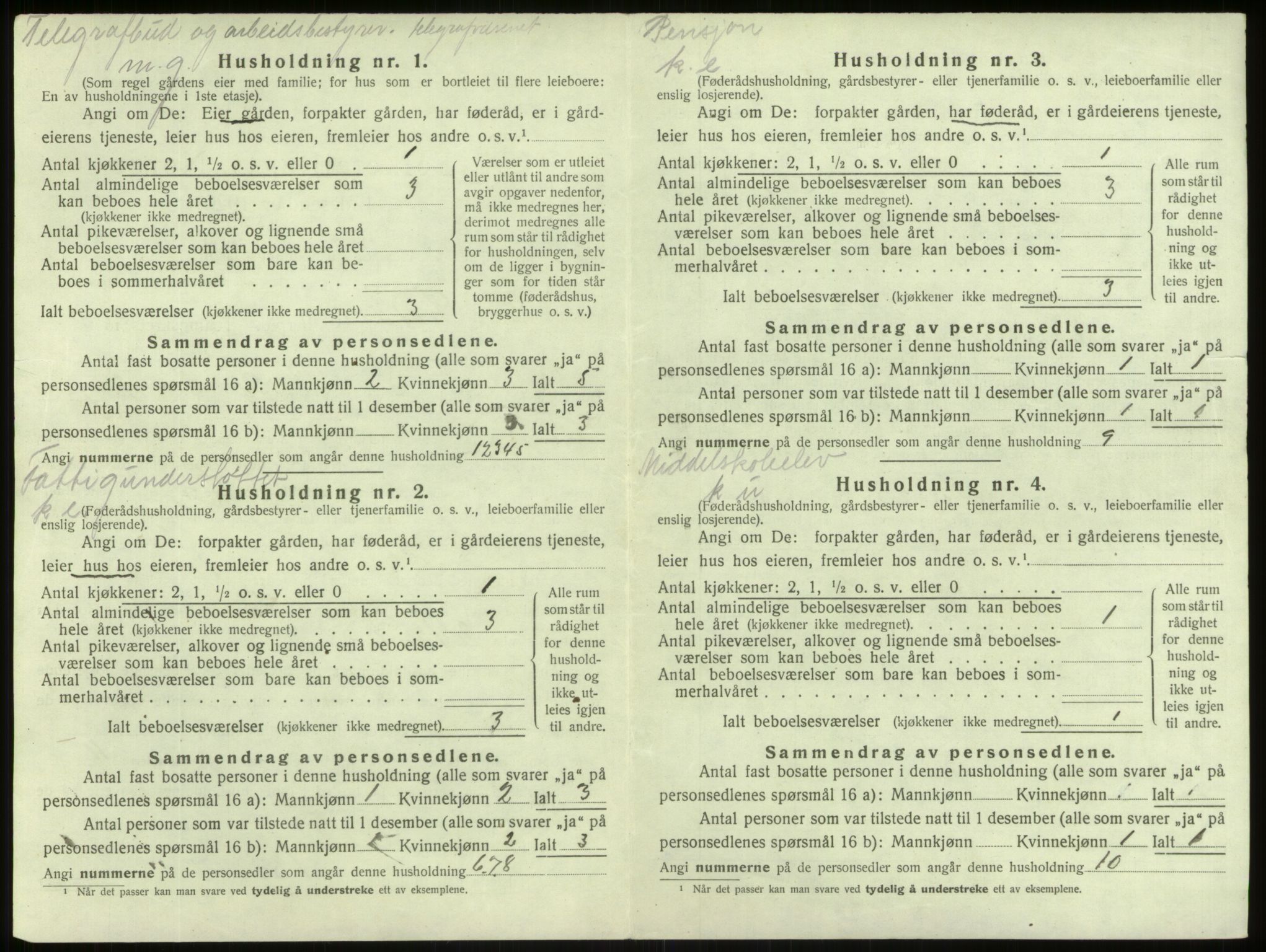 SAB, 1920 census for Lærdal, 1920, p. 532