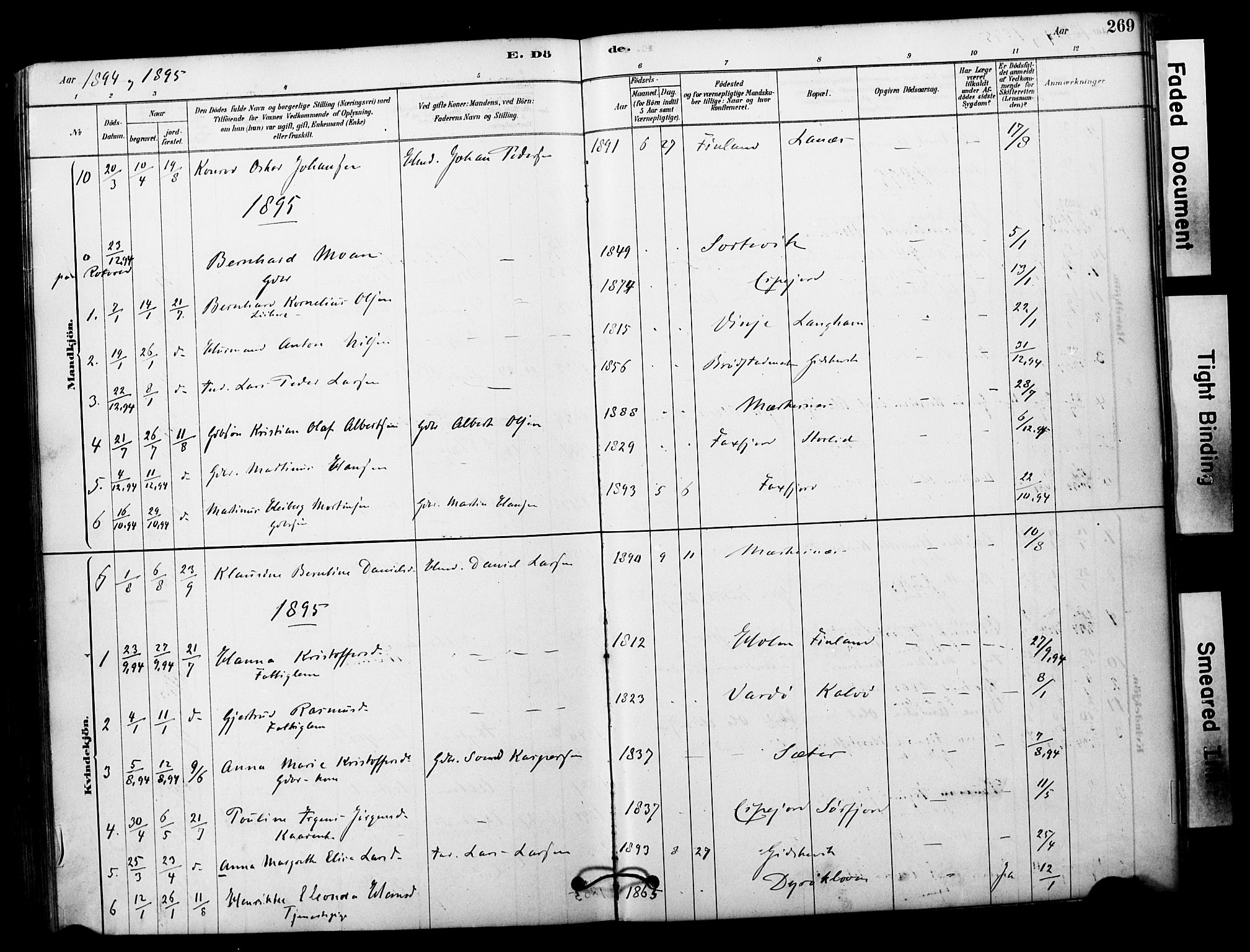 Tranøy sokneprestkontor, SATØ/S-1313/I/Ia/Iaa/L0011kirke: Parish register (official) no. 11, 1878-1904, p. 269