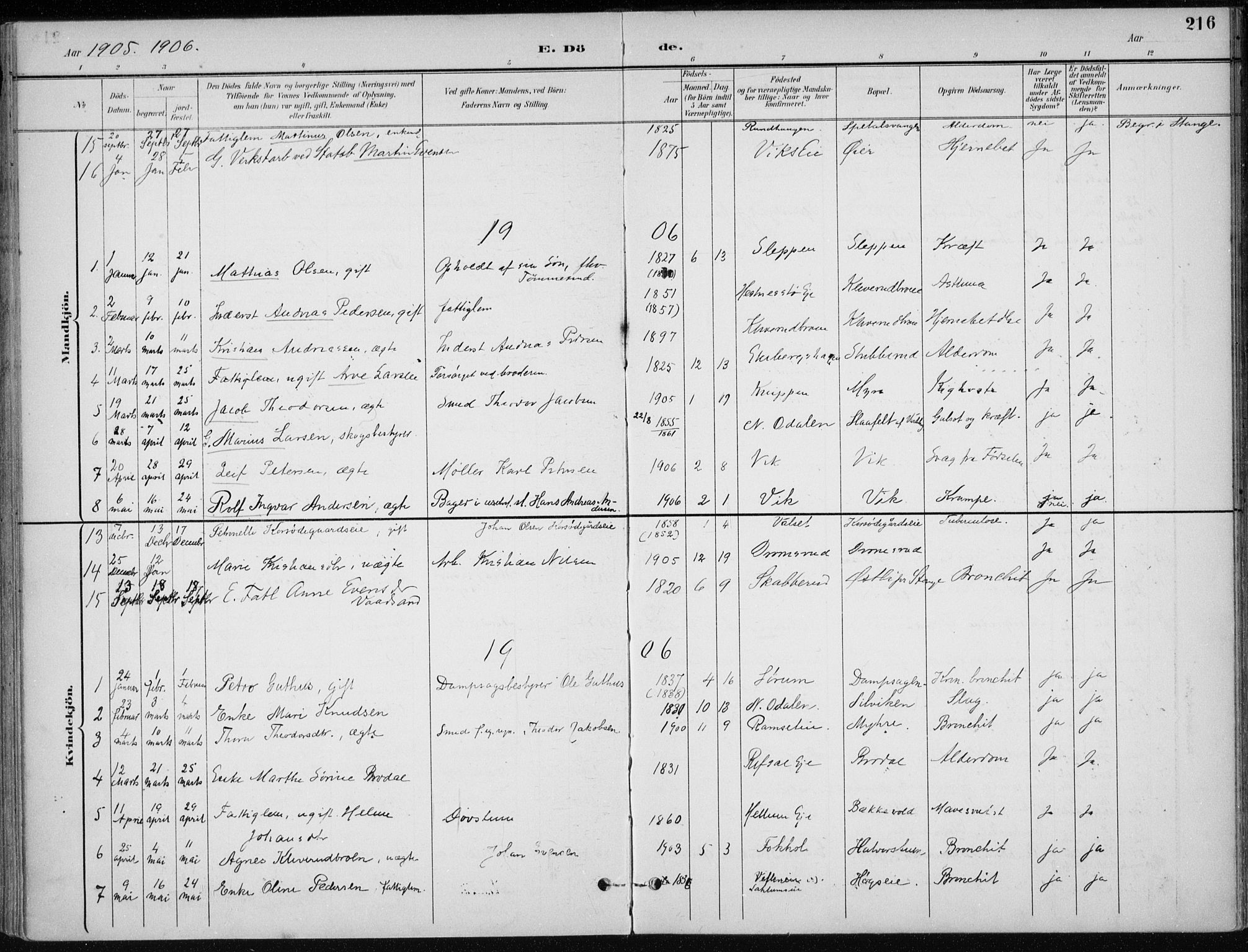 Stange prestekontor, AV/SAH-PREST-002/K/L0023: Parish register (official) no. 23, 1897-1920, p. 216