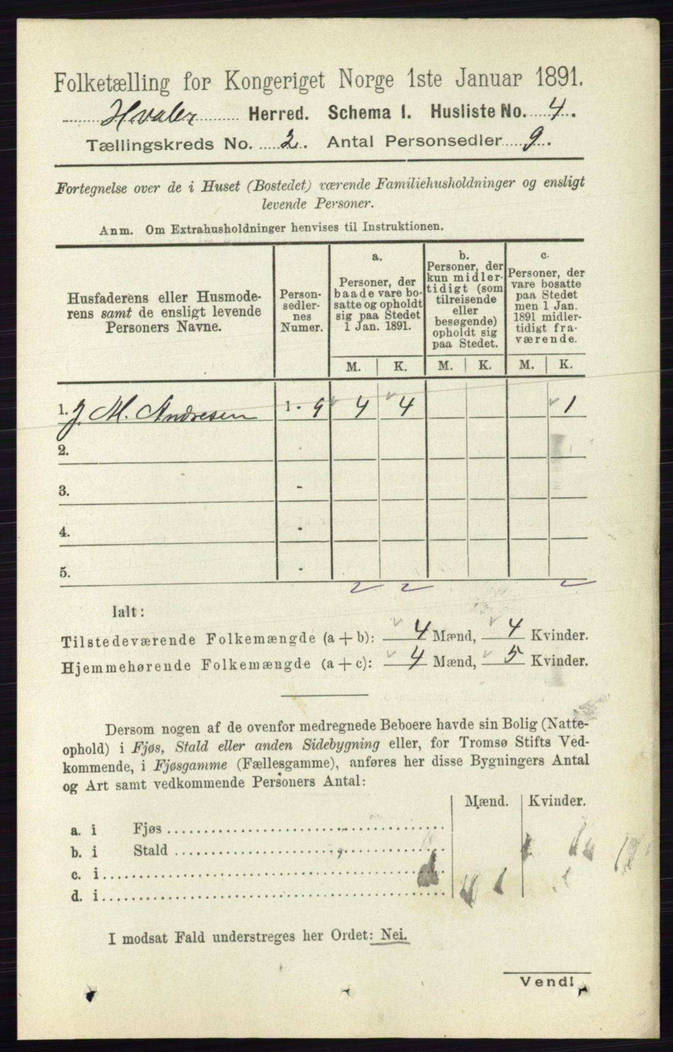 RA, 1891 census for 0111 Hvaler, 1891, p. 883