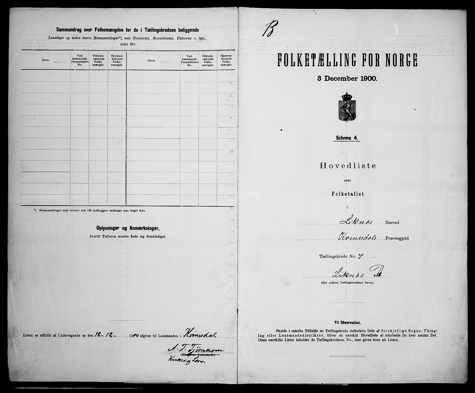 SAK, 1900 census for Liknes, 1900, p. 29