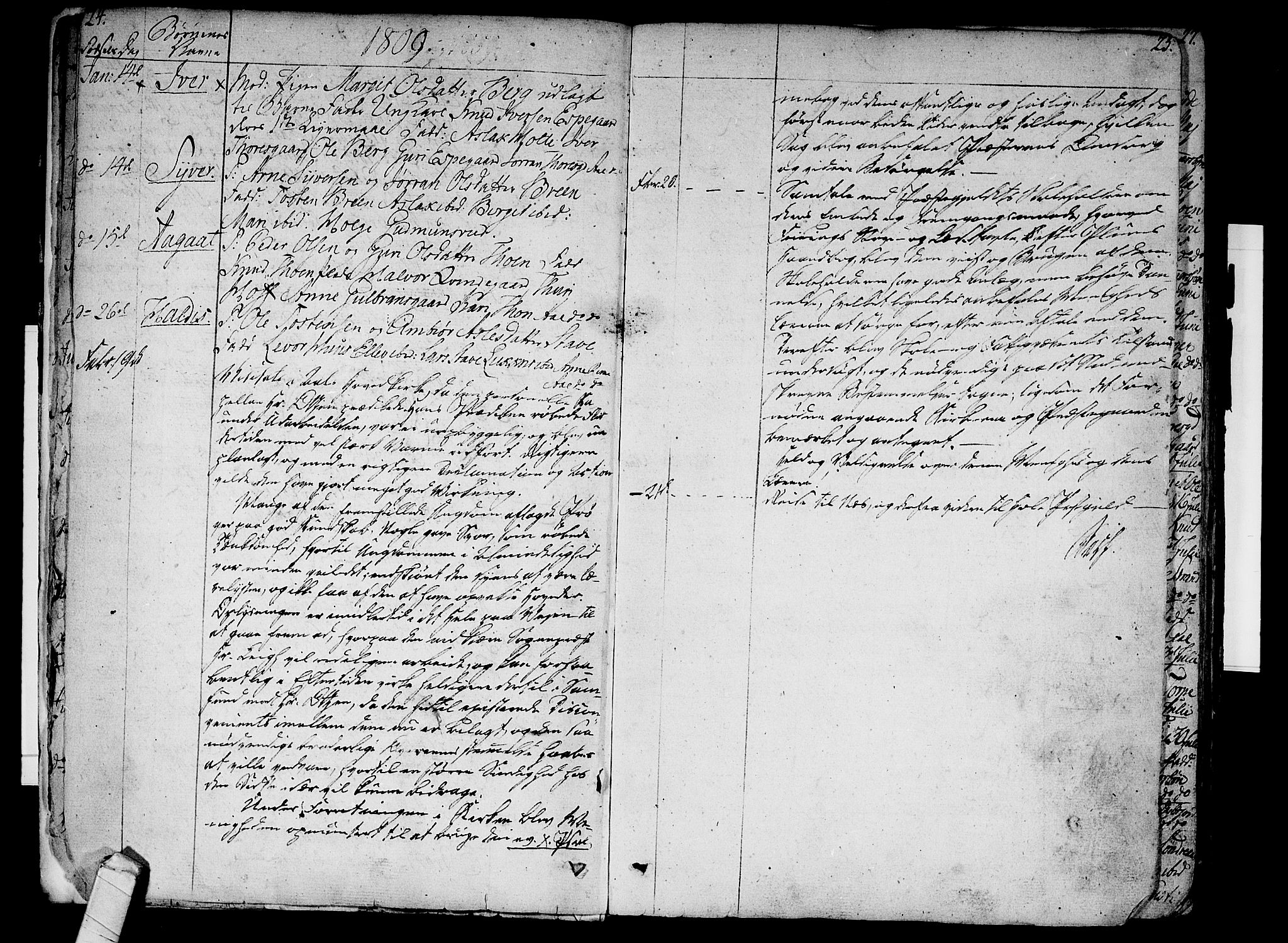 Ål kirkebøker, SAKO/A-249/F/Fa/L0003: Parish register (official) no. I 3, 1807-1814, p. 24-25