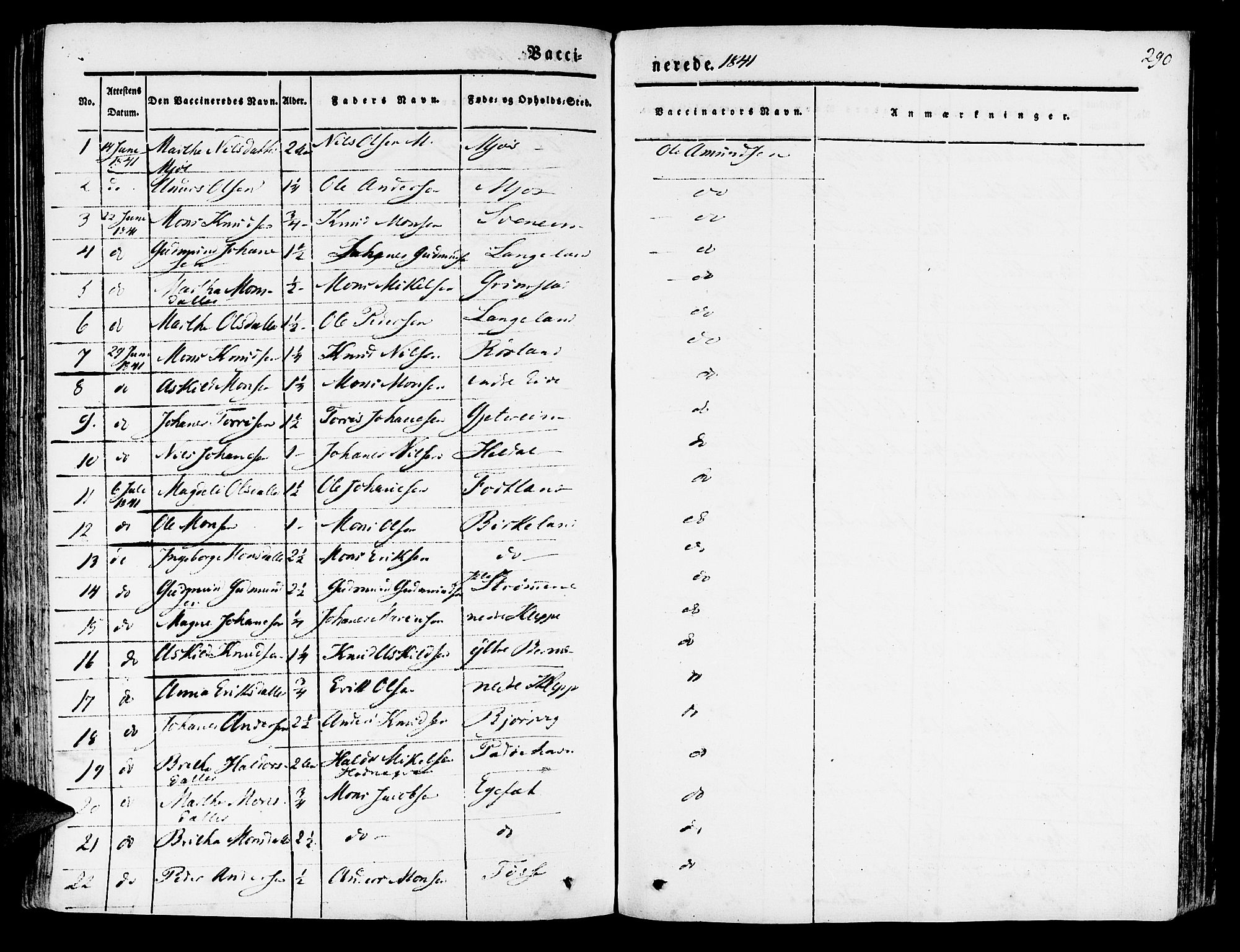 Hosanger sokneprestembete, SAB/A-75801/H/Haa: Parish register (official) no. A 7, 1835-1848, p. 290