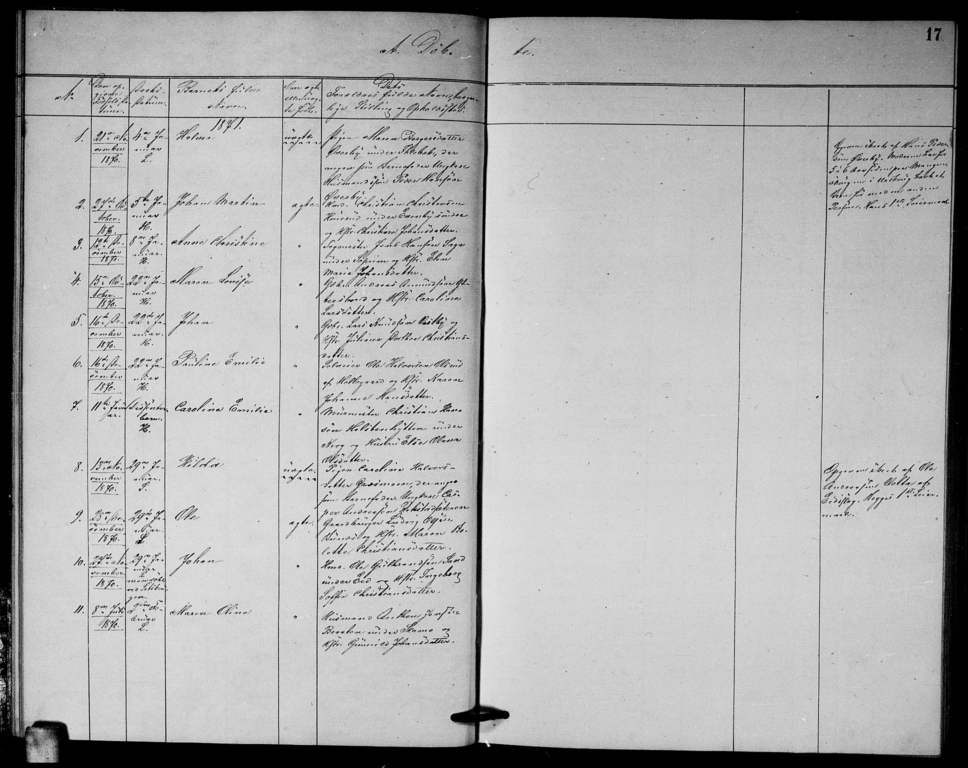Høland prestekontor Kirkebøker, SAO/A-10346a/G/Ga/L0006: Parish register (copy) no. I 6, 1869-1879, p. 17