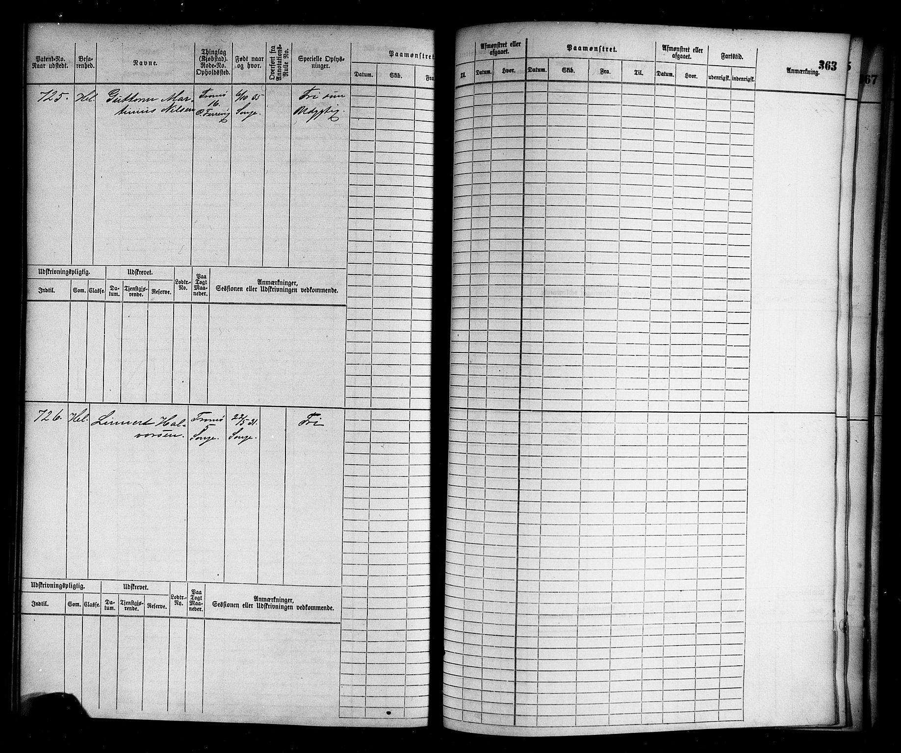 Arendal mønstringskrets, SAK/2031-0012/F/Fb/L0010: Hovedrulle nr 1-774, S-8, 1868-1885, p. 377