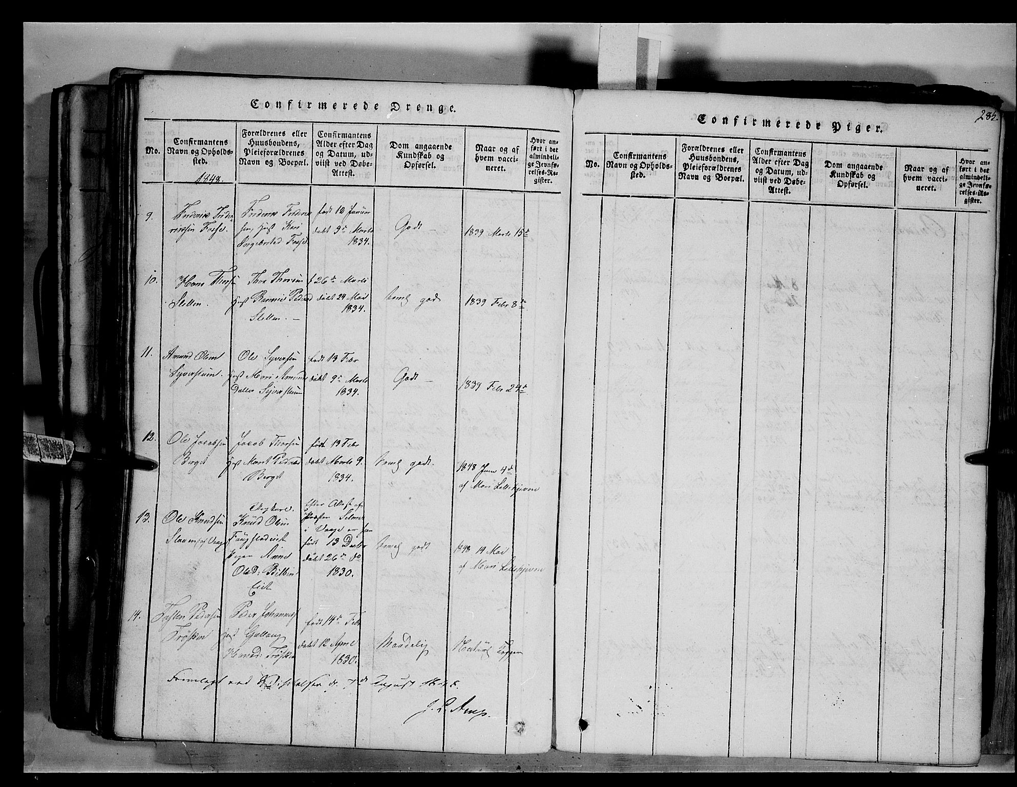 Fron prestekontor, SAH/PREST-078/H/Ha/Hab/L0003: Parish register (copy) no. 3, 1816-1850, p. 285