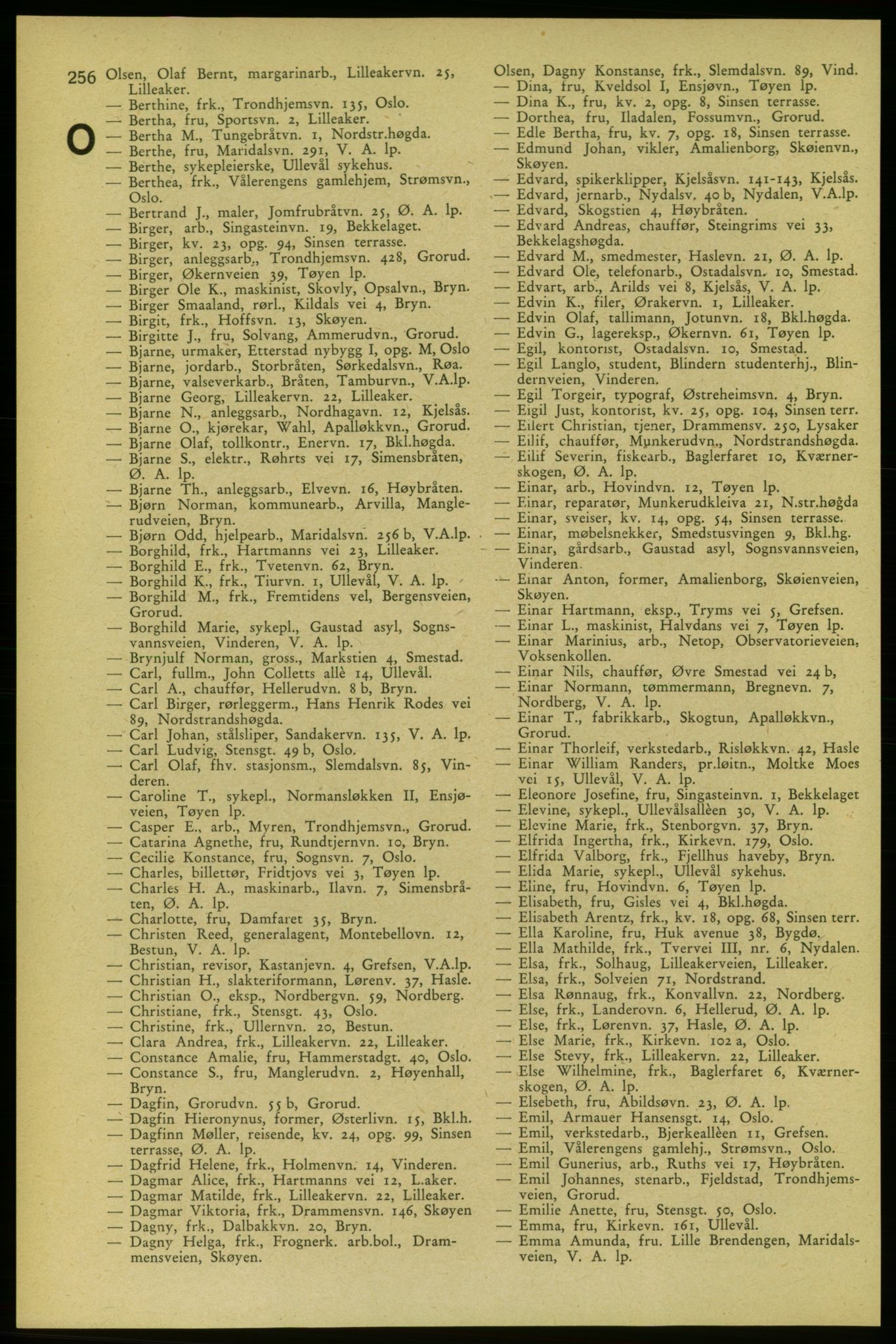 Aker adressebok/adressekalender, PUBL/001/A/006: Aker adressebok, 1937-1938, p. 256