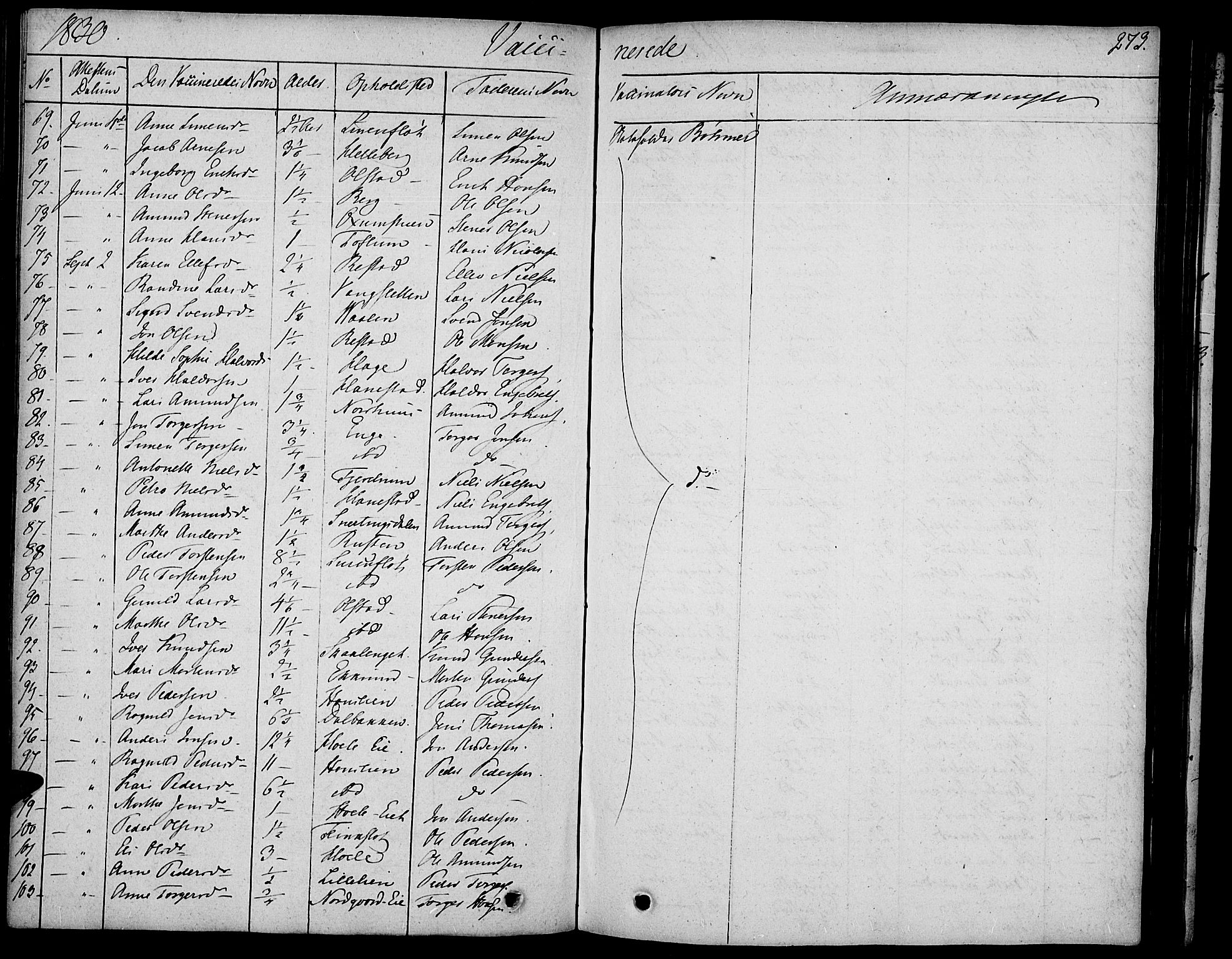 Gausdal prestekontor, SAH/PREST-090/H/Ha/Haa/L0006: Parish register (official) no. 6, 1830-1839, p. 273