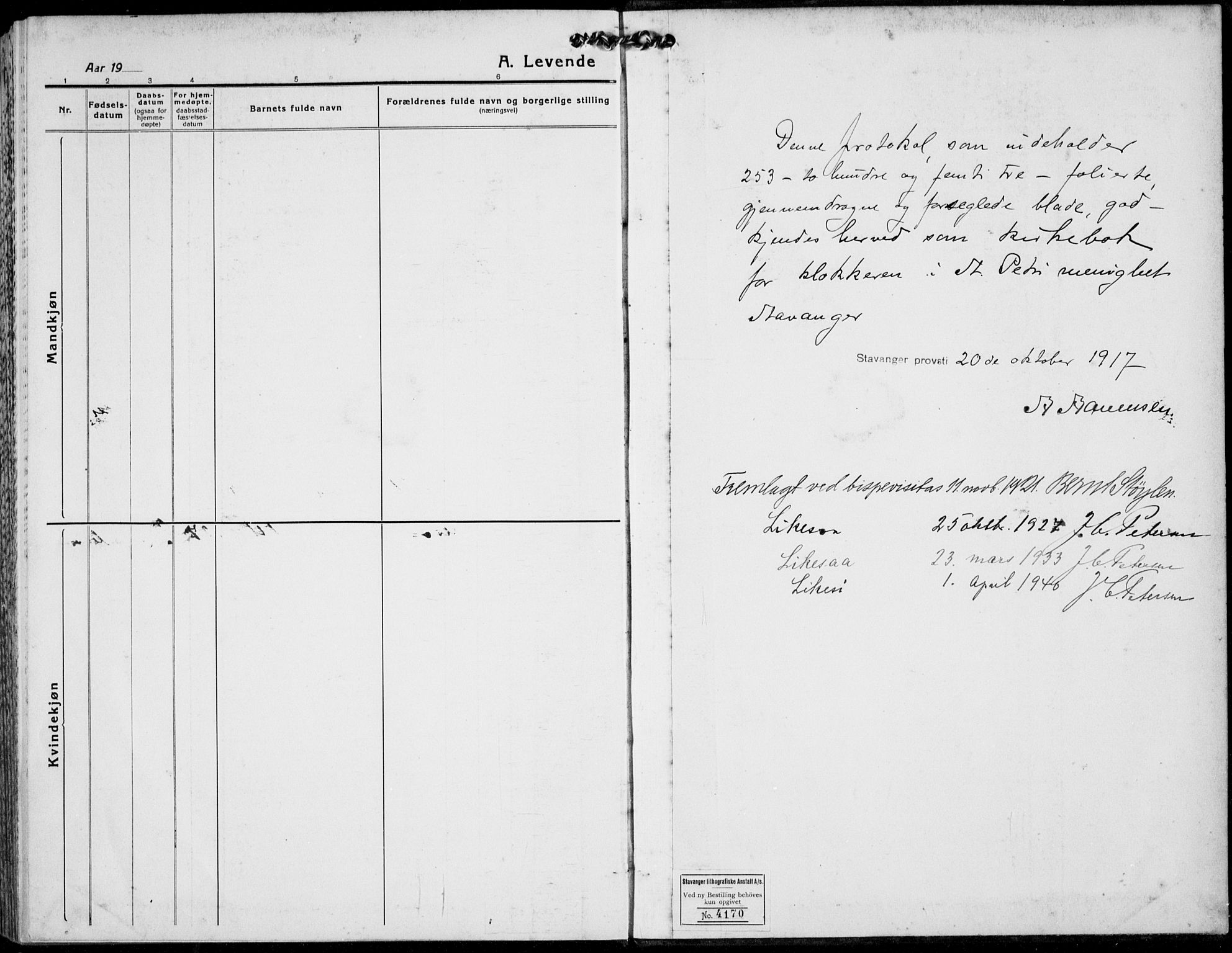 St. Petri sokneprestkontor, SAST/A-101813/001/30/30BB/L0011: Parish register (copy) no. B 11, 1917-1940