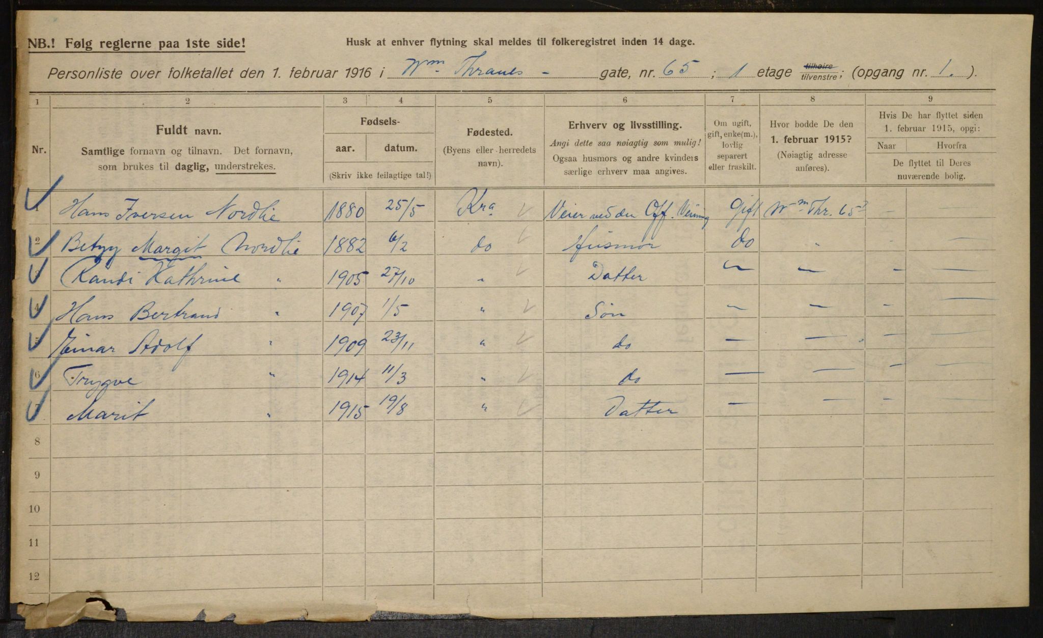 OBA, Municipal Census 1916 for Kristiania, 1916, p. 130991