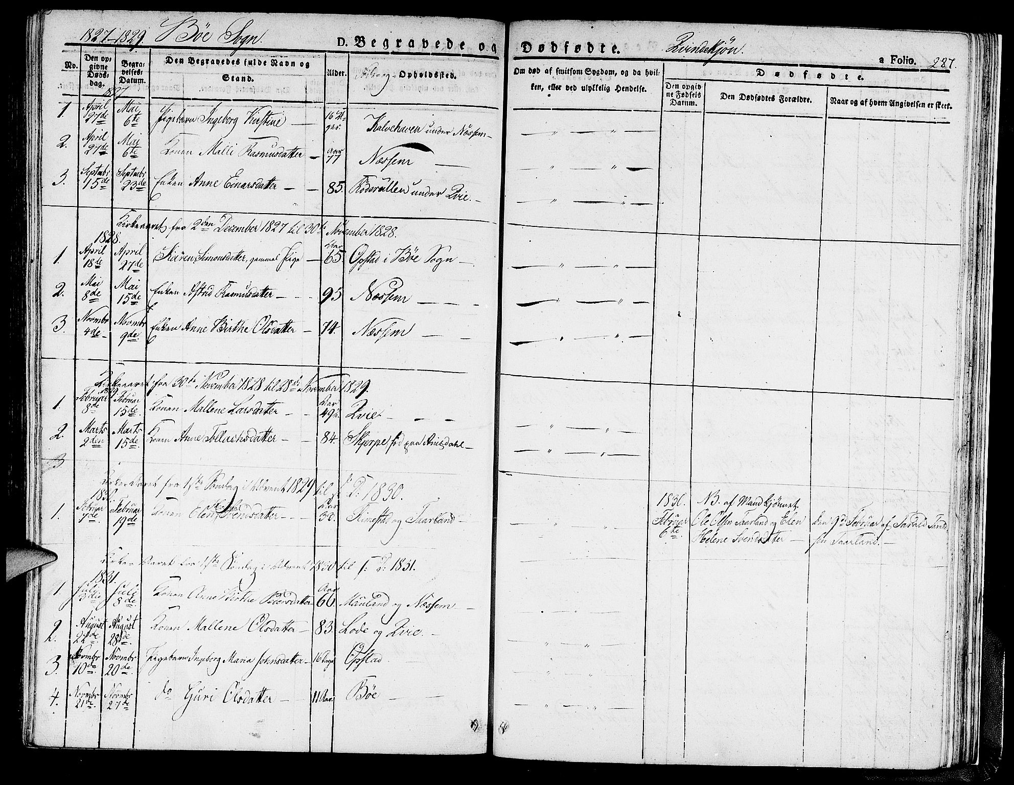 Hå sokneprestkontor, SAST/A-101801/001/30BA/L0004: Parish register (official) no. A 4.1 /3, 1816-1836, p. 287