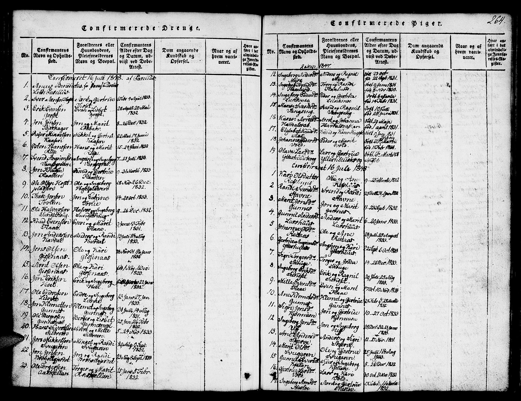 Ministerialprotokoller, klokkerbøker og fødselsregistre - Sør-Trøndelag, AV/SAT-A-1456/674/L0874: Parish register (copy) no. 674C01, 1816-1860, p. 264