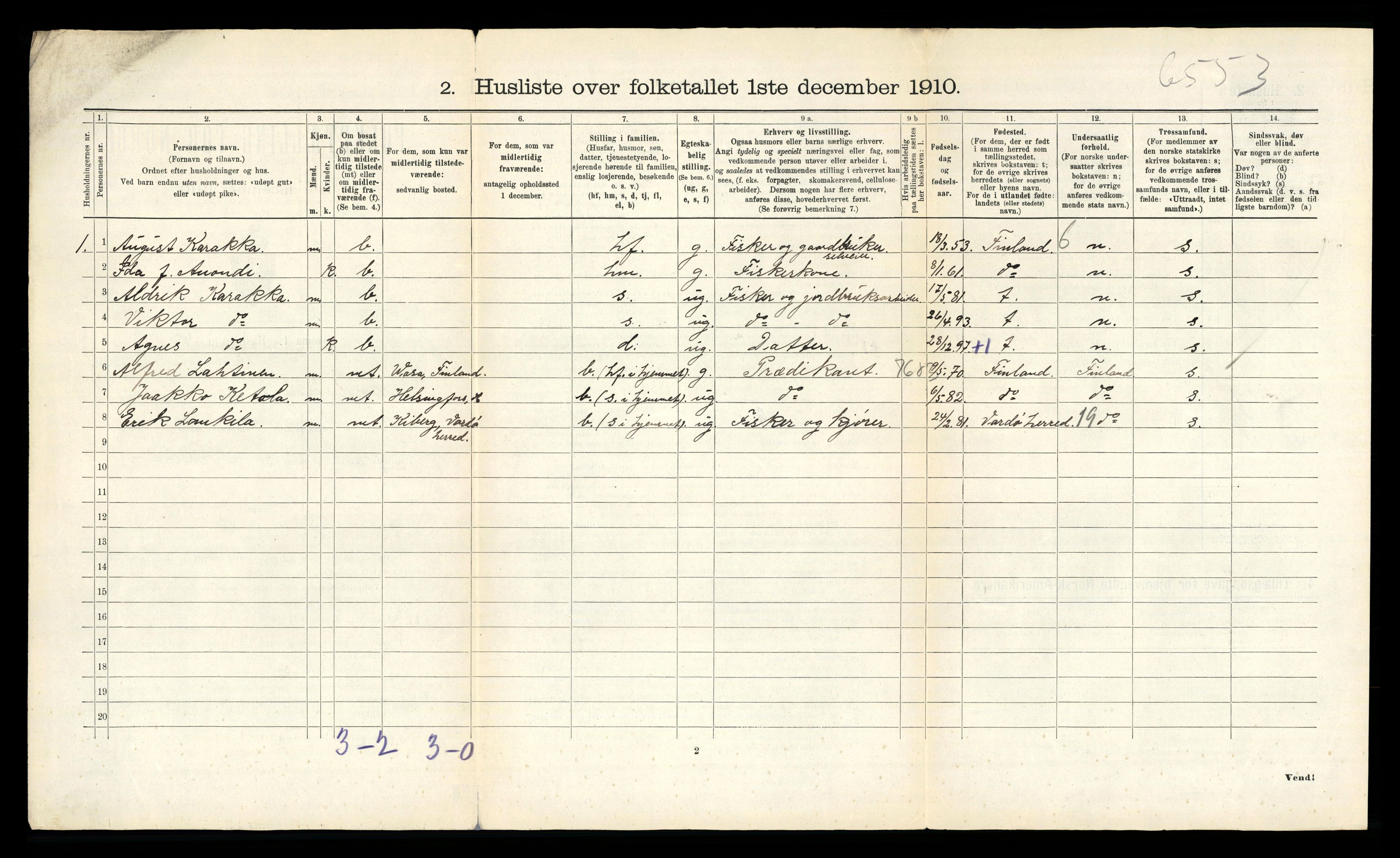 RA, 1910 census for Nord-Varanger, 1910, p. 30