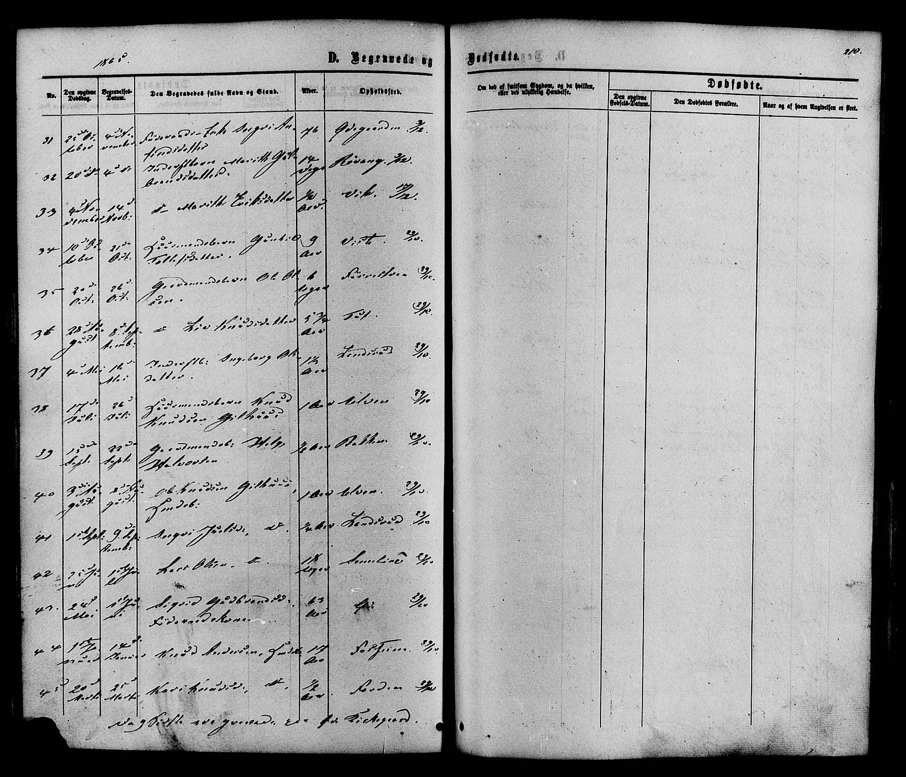 Vestre Slidre prestekontor, SAH/PREST-136/H/Ha/Haa/L0003: Parish register (official) no. 3, 1865-1880, p. 210