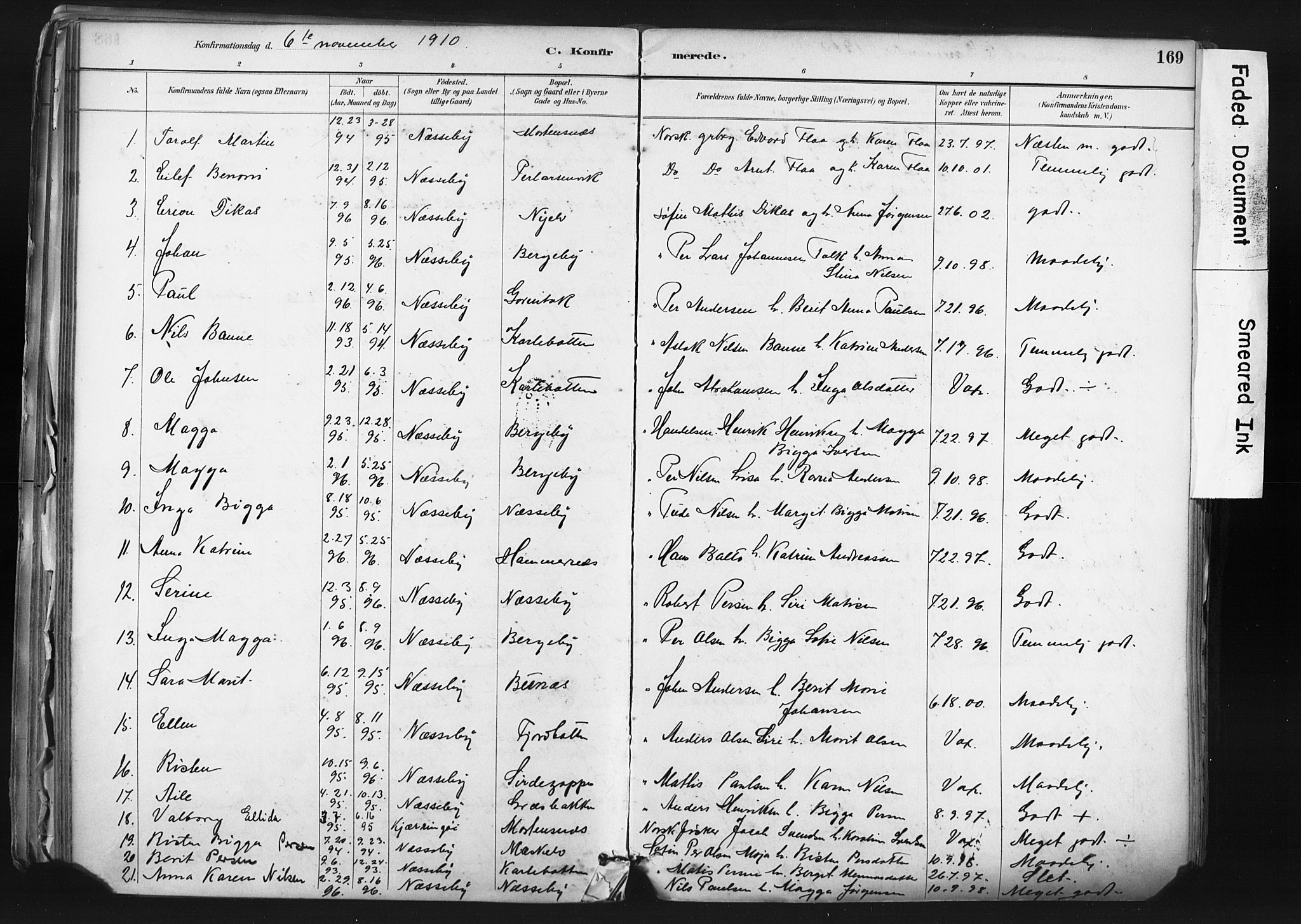 Nesseby sokneprestkontor, SATØ/S-1330/H/Ha/L0006kirke: Parish register (official) no. 6, 1885-1985, p. 169