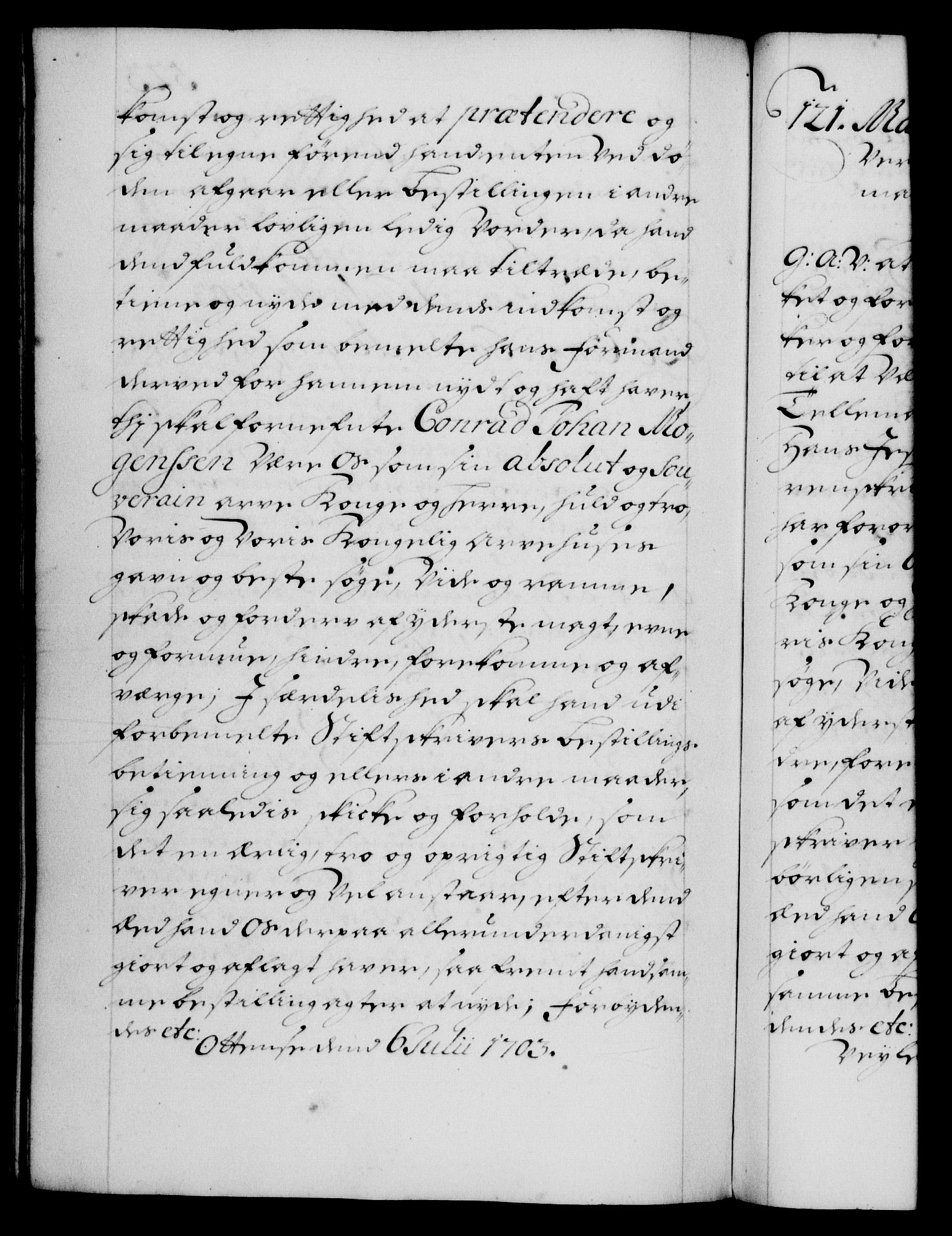 Danske Kanselli 1572-1799, RA/EA-3023/F/Fc/Fca/Fcaa/L0018: Norske registre, 1699-1703, p. 523b