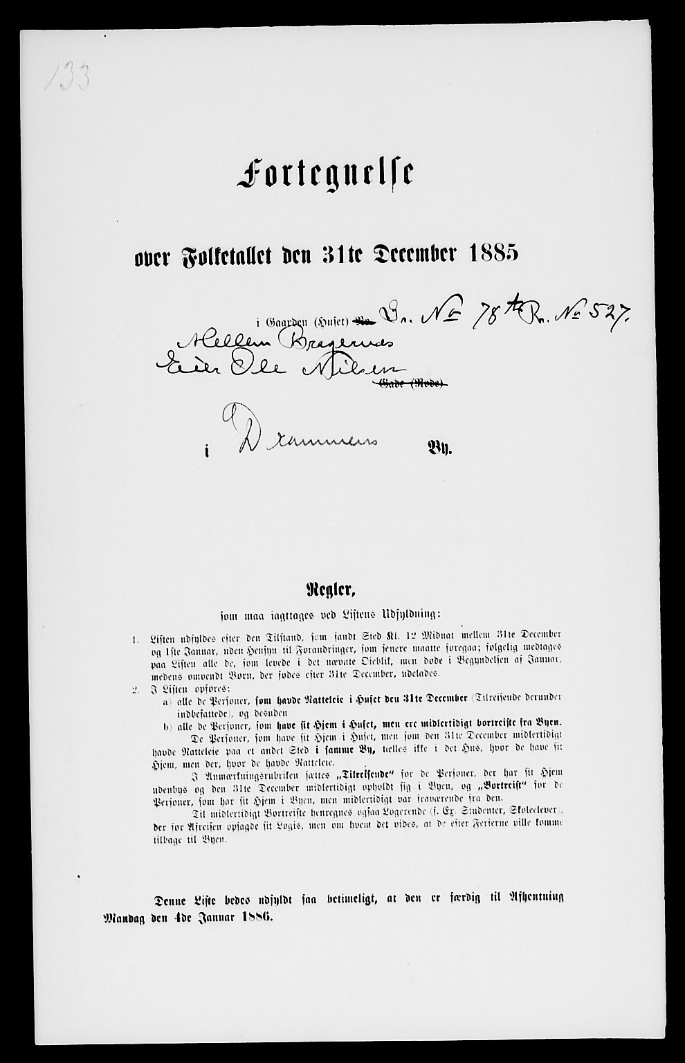 SAKO, 1885 census for 0602 Drammen, 1885, p. 2271