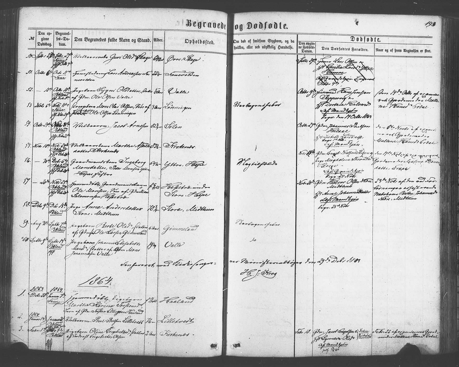 Fana Sokneprestembete, SAB/A-75101/H/Haa/Haaa/L0012: Parish register (official) no. A 12, 1862-1878, p. 193