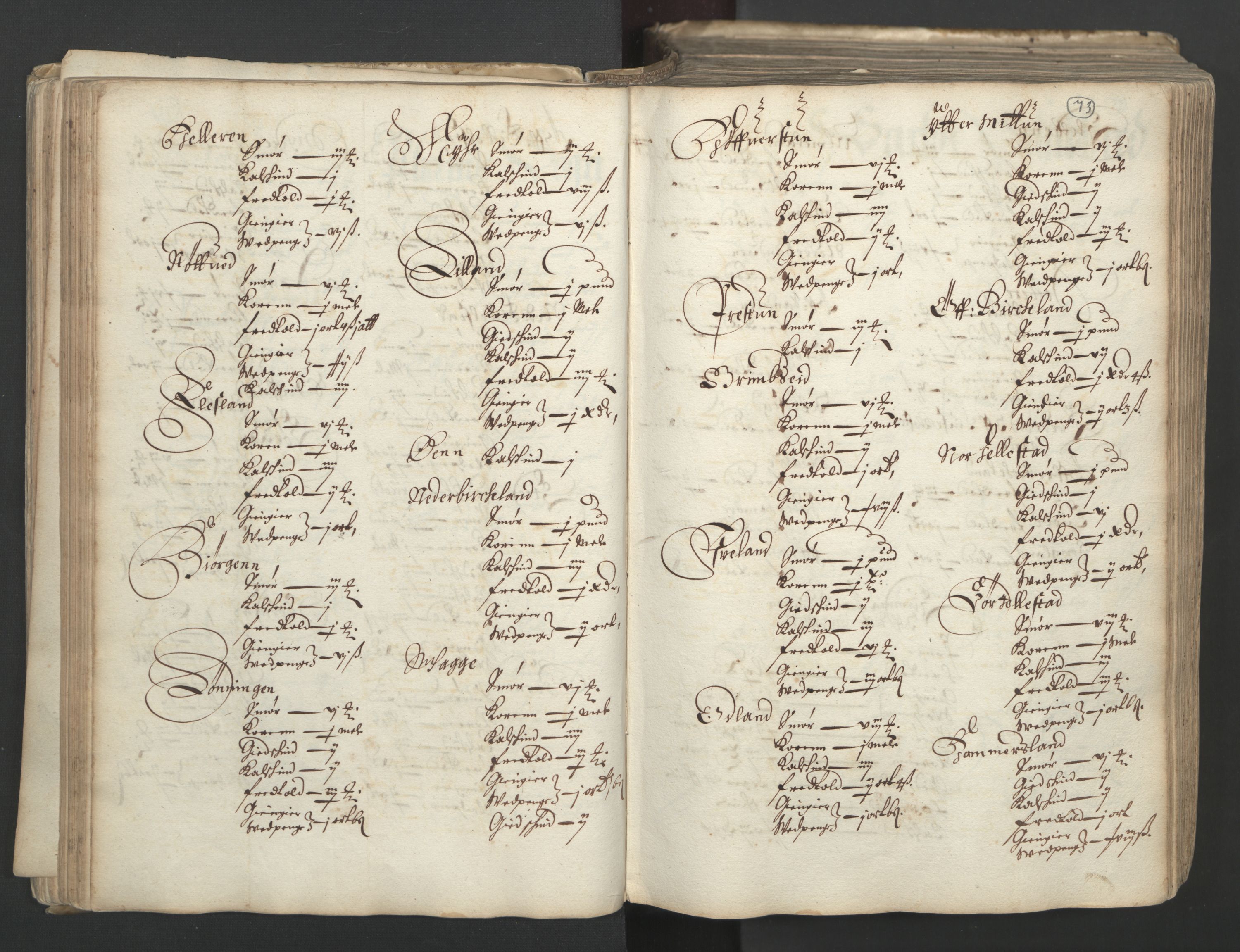 Rentekammeret inntil 1814, Realistisk ordnet avdeling, AV/RA-EA-4070/L/L0025/0001: Bergen lagdømme: / [B]: Kronens jordebok. Nordhordland, Sunnhordland, Ytre Sogn, Indre Sogn, Sunnfjord, Nordfjord, Sunnmøre, Hardanger med Halsnøy kloster, Lyse kloster, Apostelgodset, Munkeliv og St. Hans kloster, Alle helgen gods, Lagstolen gods, Ove Jenssøns gods på Voss, 1661, p. 72b-73a