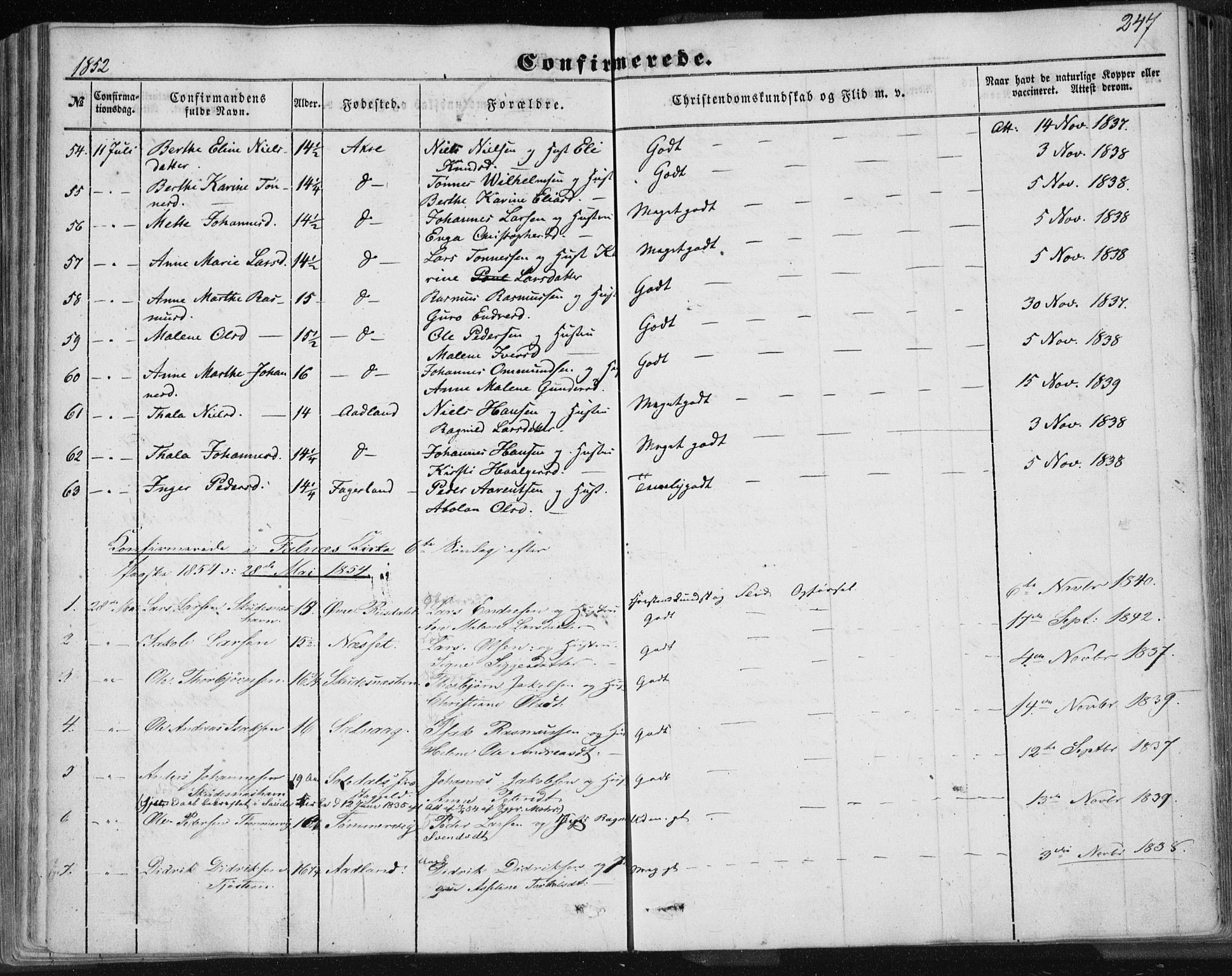 Skudenes sokneprestkontor, SAST/A -101849/H/Ha/Haa/L0004: Parish register (official) no. A 3.1, 1847-1863, p. 247