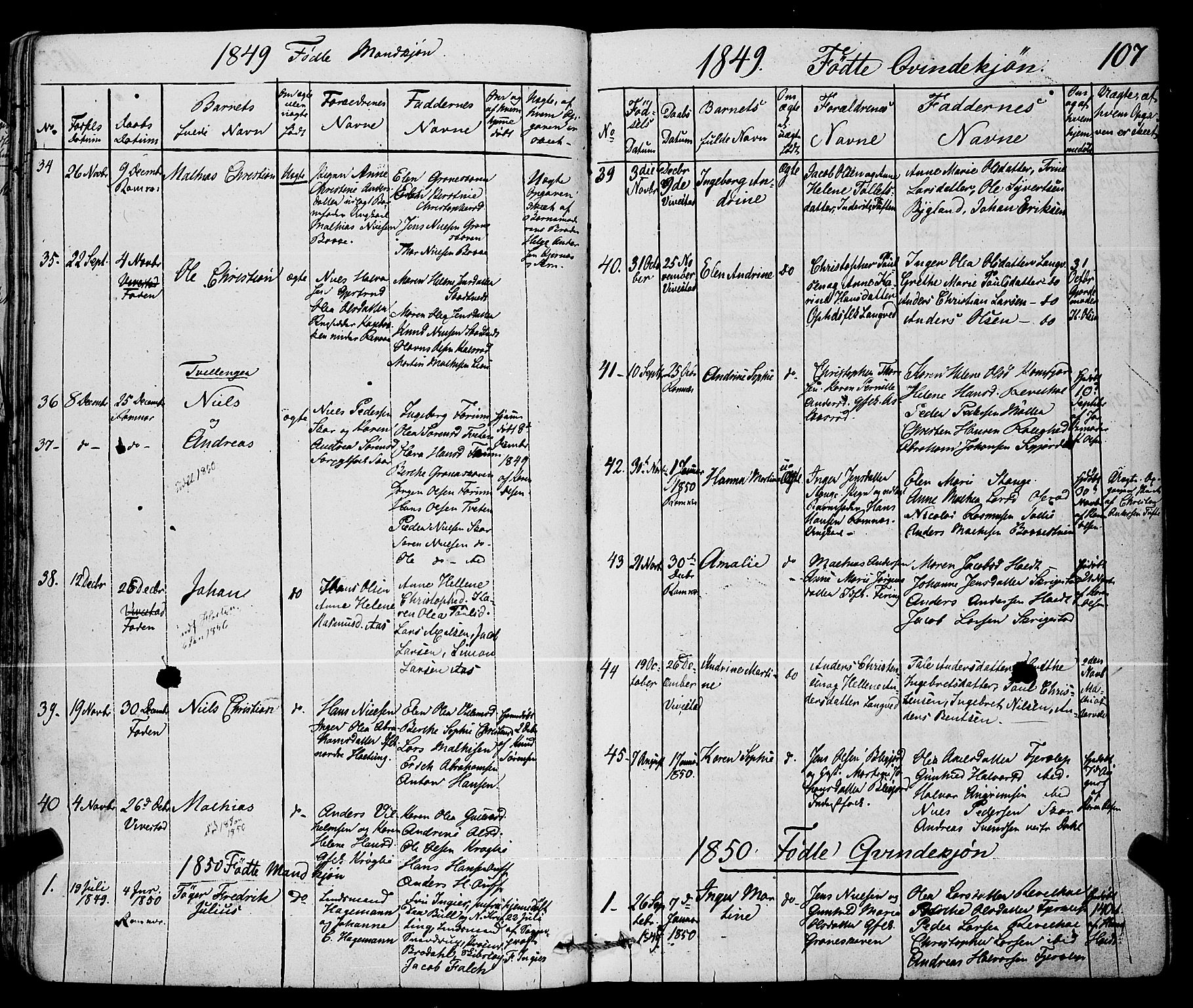 Ramnes kirkebøker, SAKO/A-314/F/Fa/L0005: Parish register (official) no. I 5, 1841-1861, p. 106-107