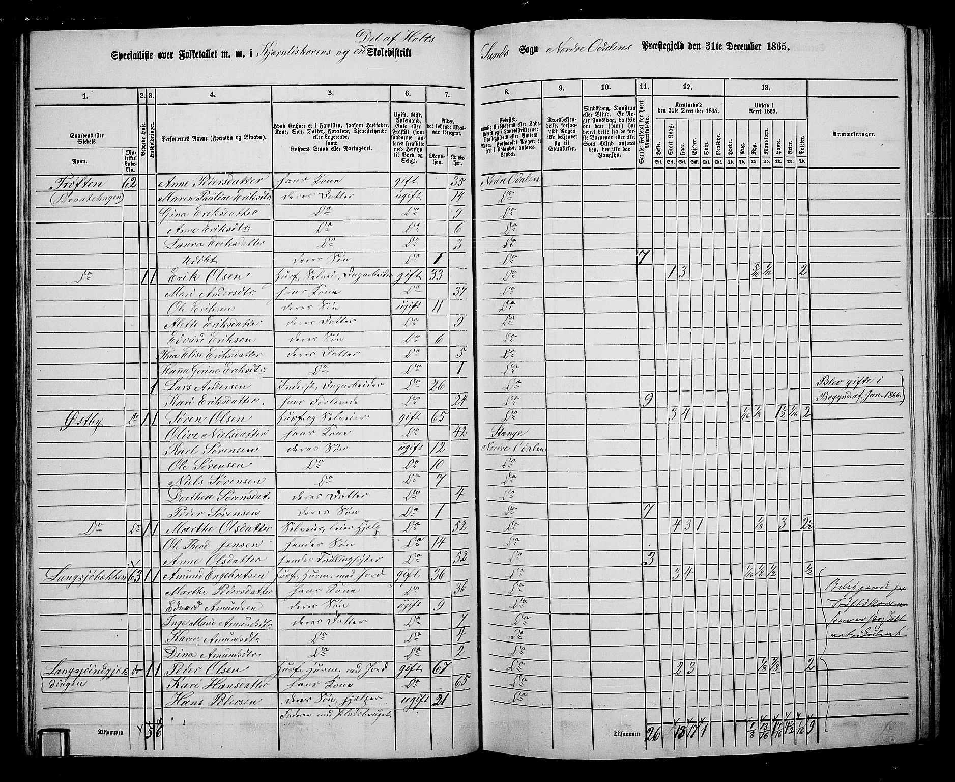 RA, 1865 census for Nord-Odal, 1865, p. 59