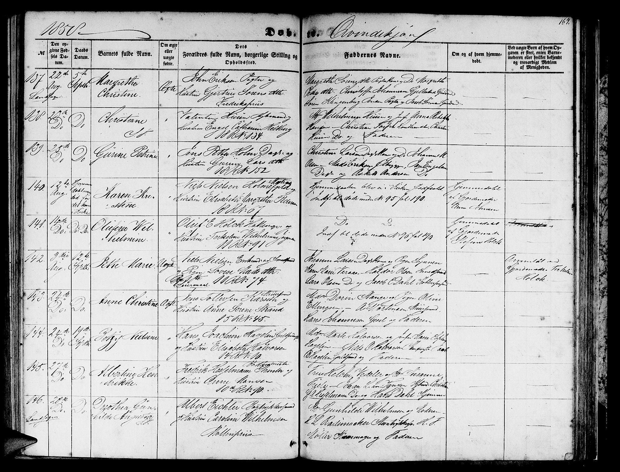 Domkirken sokneprestembete, SAB/A-74801/H/Hab/L0011: Parish register (copy) no. B 4, 1856-1862, p. 167