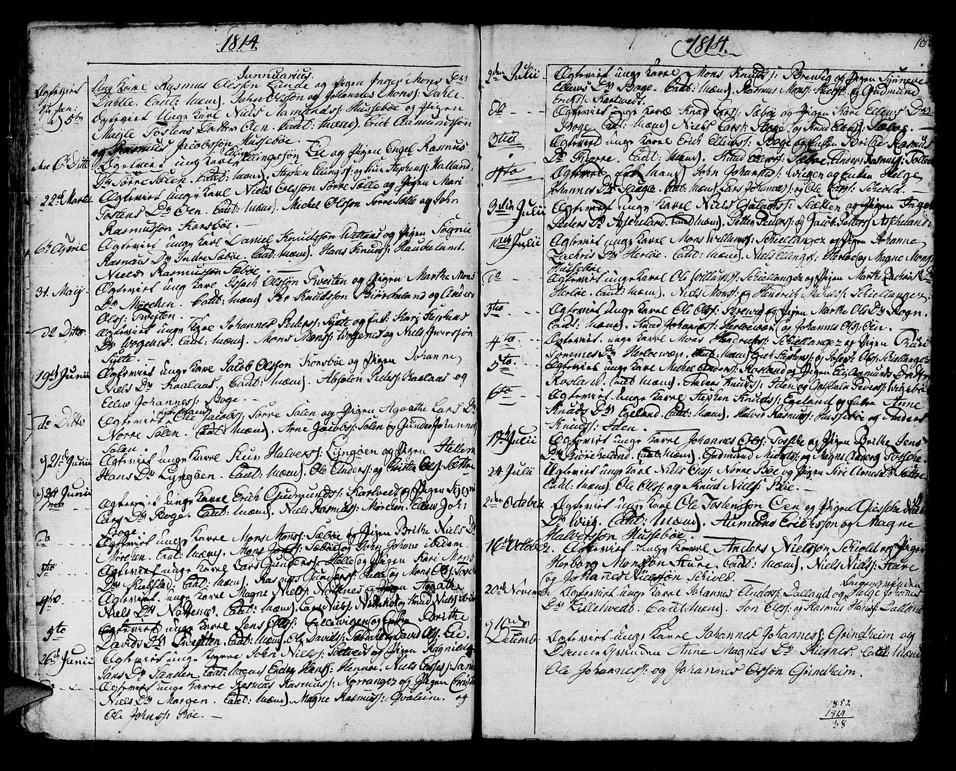 Manger sokneprestembete, SAB/A-76801/H/Haa: Parish register (official) no. A 2, 1792-1815, p. 180