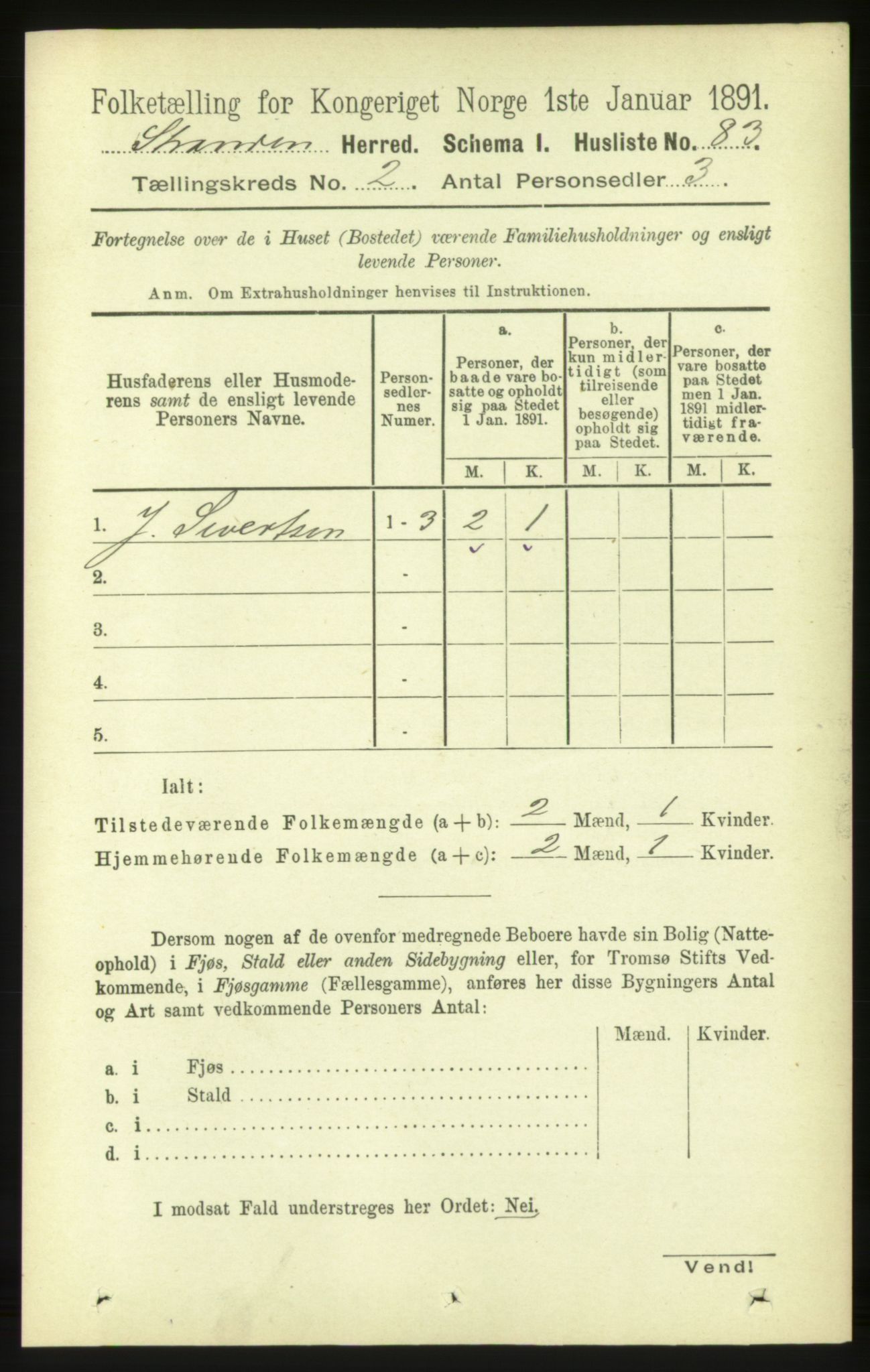 RA, 1891 census for 1525 Stranda, 1891, p. 279