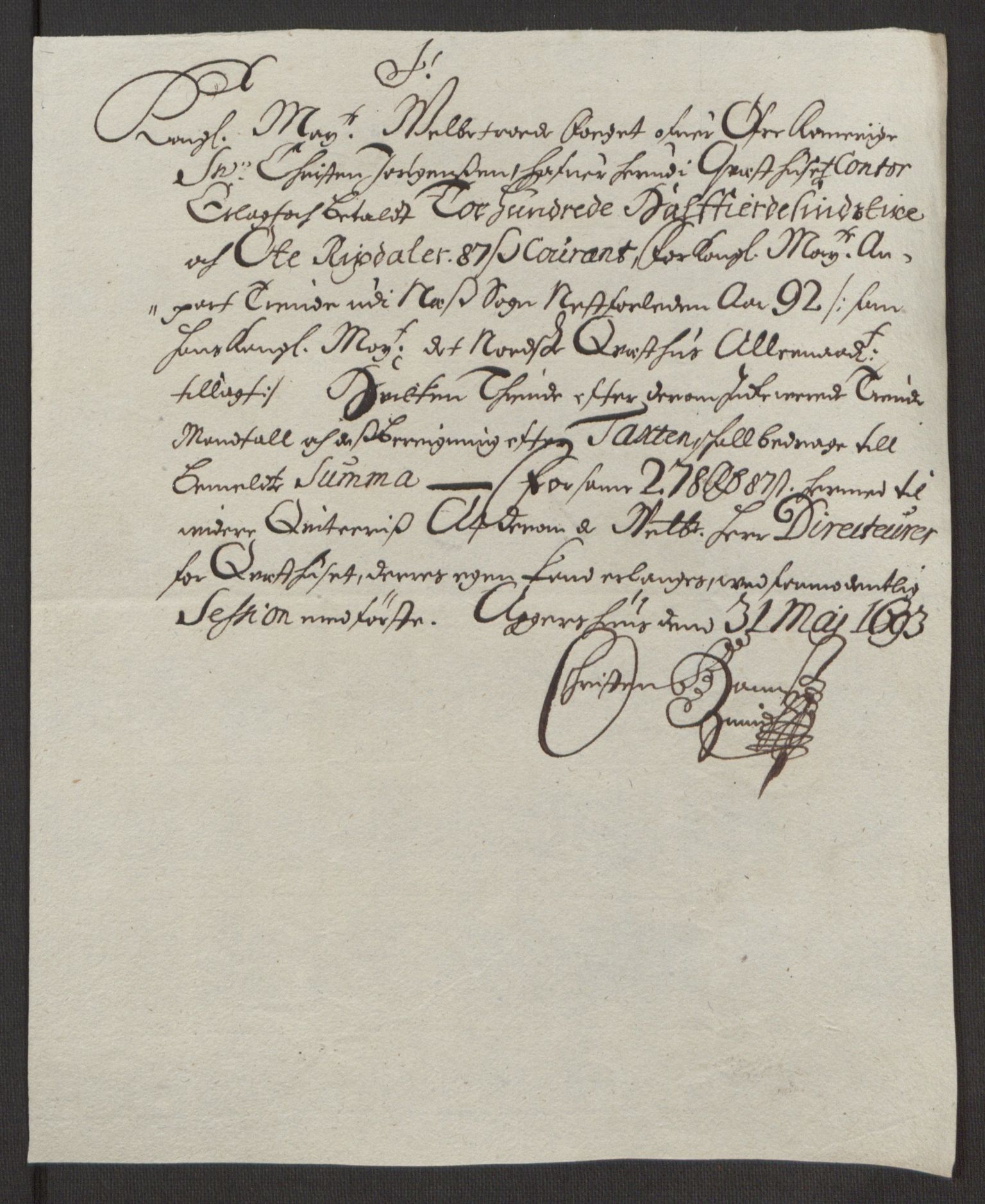 Rentekammeret inntil 1814, Reviderte regnskaper, Fogderegnskap, AV/RA-EA-4092/R12/L0704: Fogderegnskap Øvre Romerike, 1692, p. 285